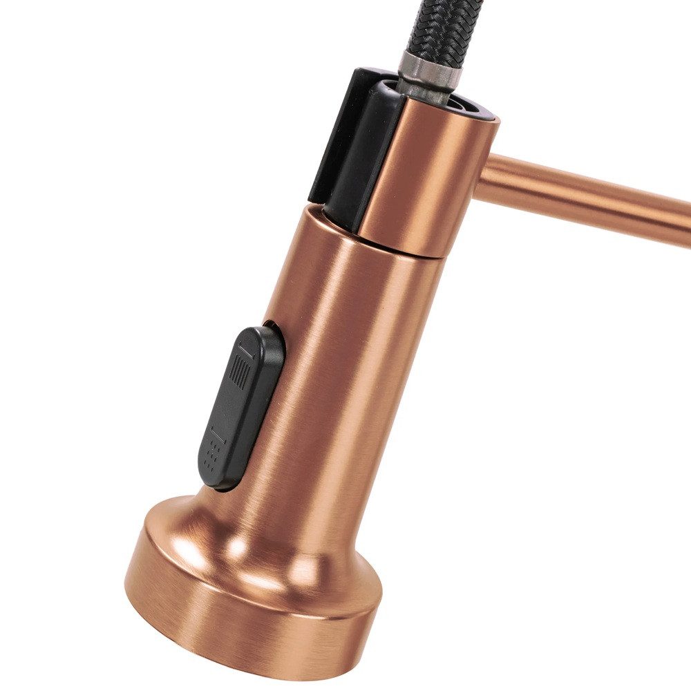 wohnwerk.idee Küchenarmatur Wasserhahn Küche ausziehbar Gold Matt Gebürstet Kupfer Schwarz Chrom