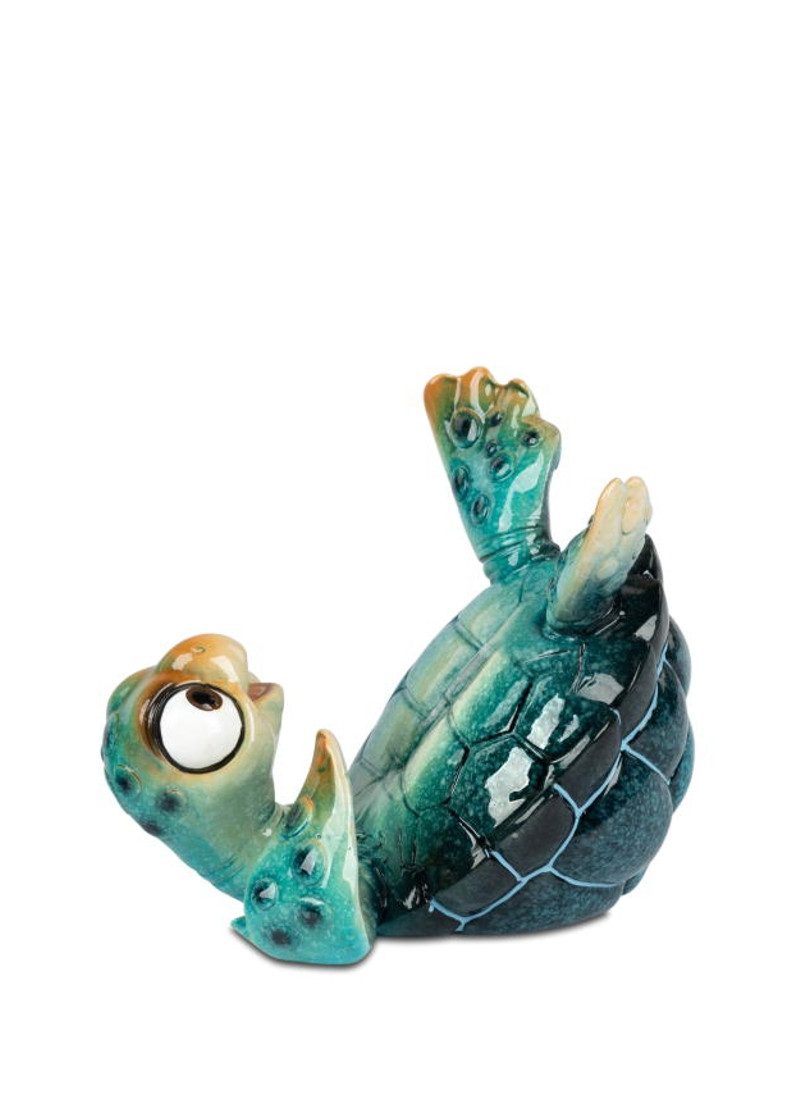 formano Dekofigur Schildkröte Harry blau Handy-Halter 12 cm Kunststein glänzend (1 St)