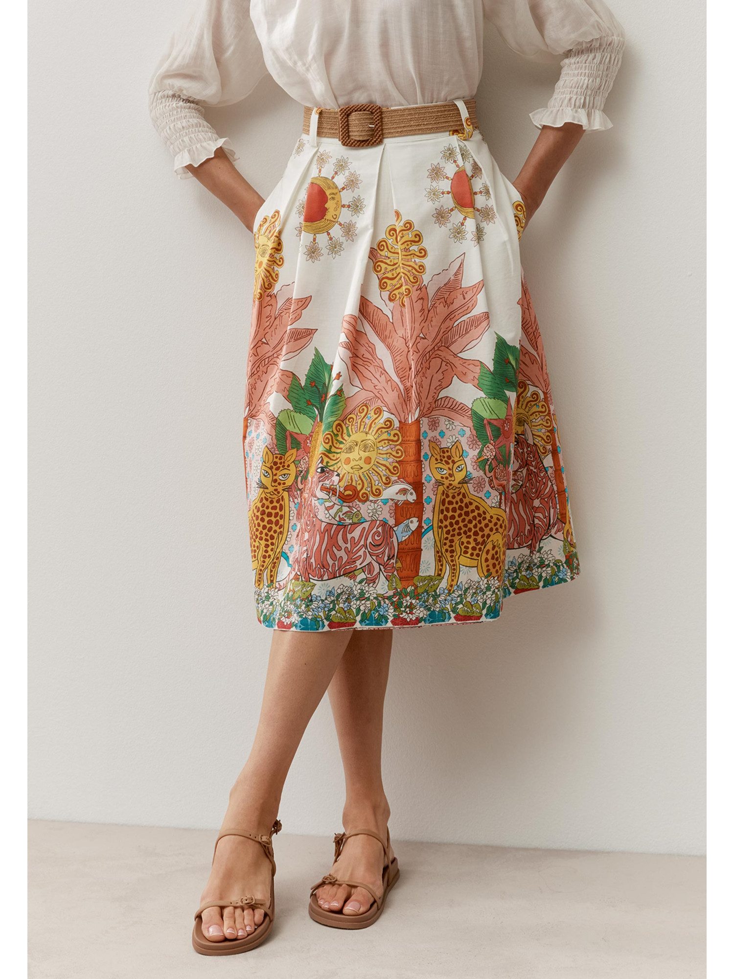 MORE&MORE A-Linien-Rock bunter Sommerrock, "Jungle"