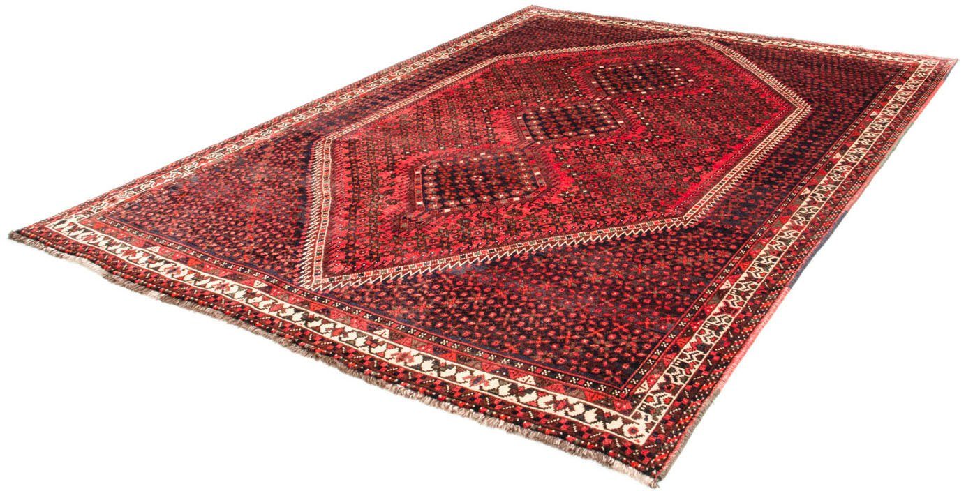 Wollteppich Shiraz Medaillon x Unikat 281 rechteckig, 10 Rosso 206 mm, morgenland, cm, Zertifikat mit Höhe