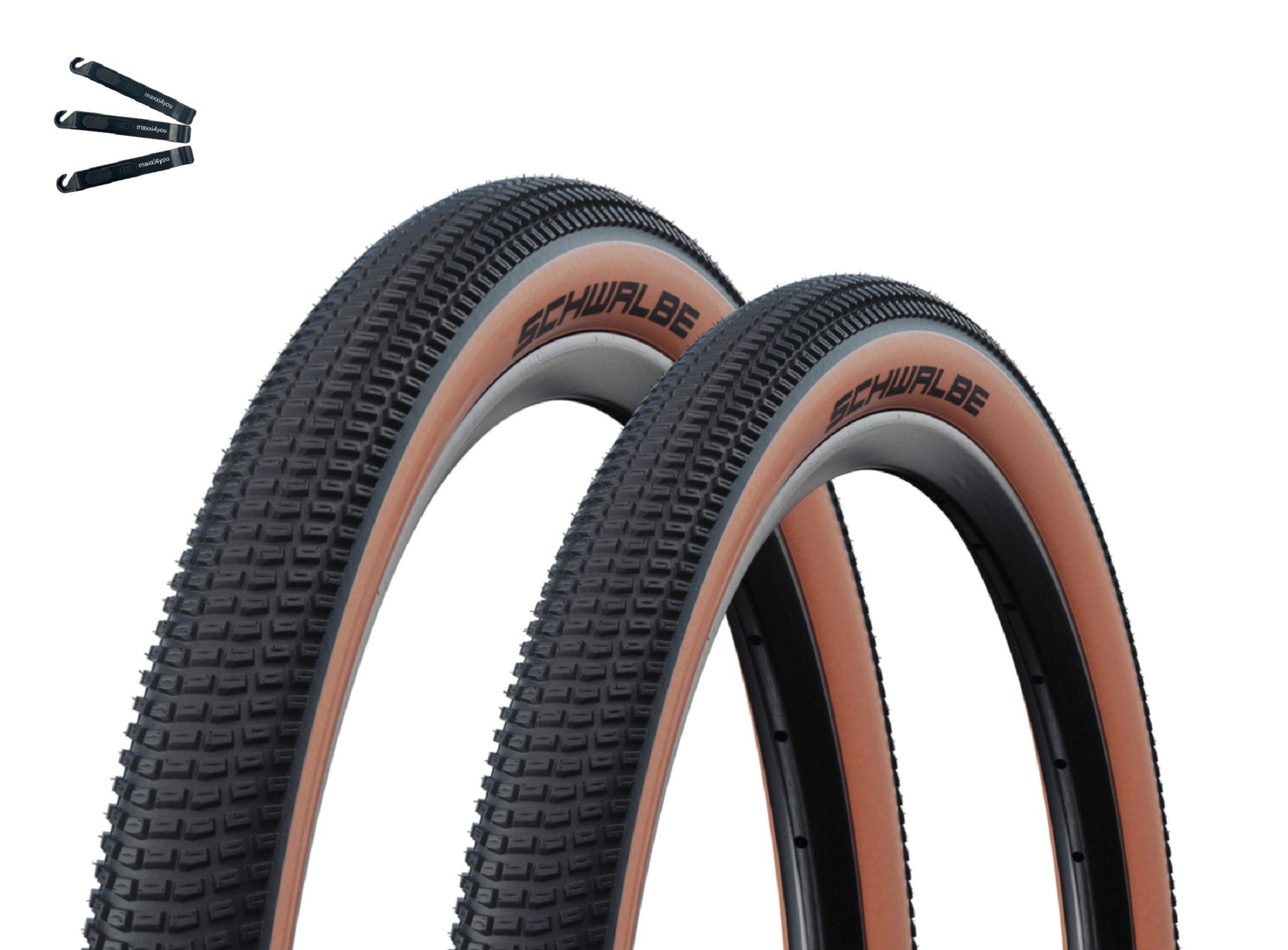 maxxi4you Fahrradreifen Faltreifen Schwalbe 2 x Billy Bonkers Schwarz/Bronze 50-507 inkl. RH