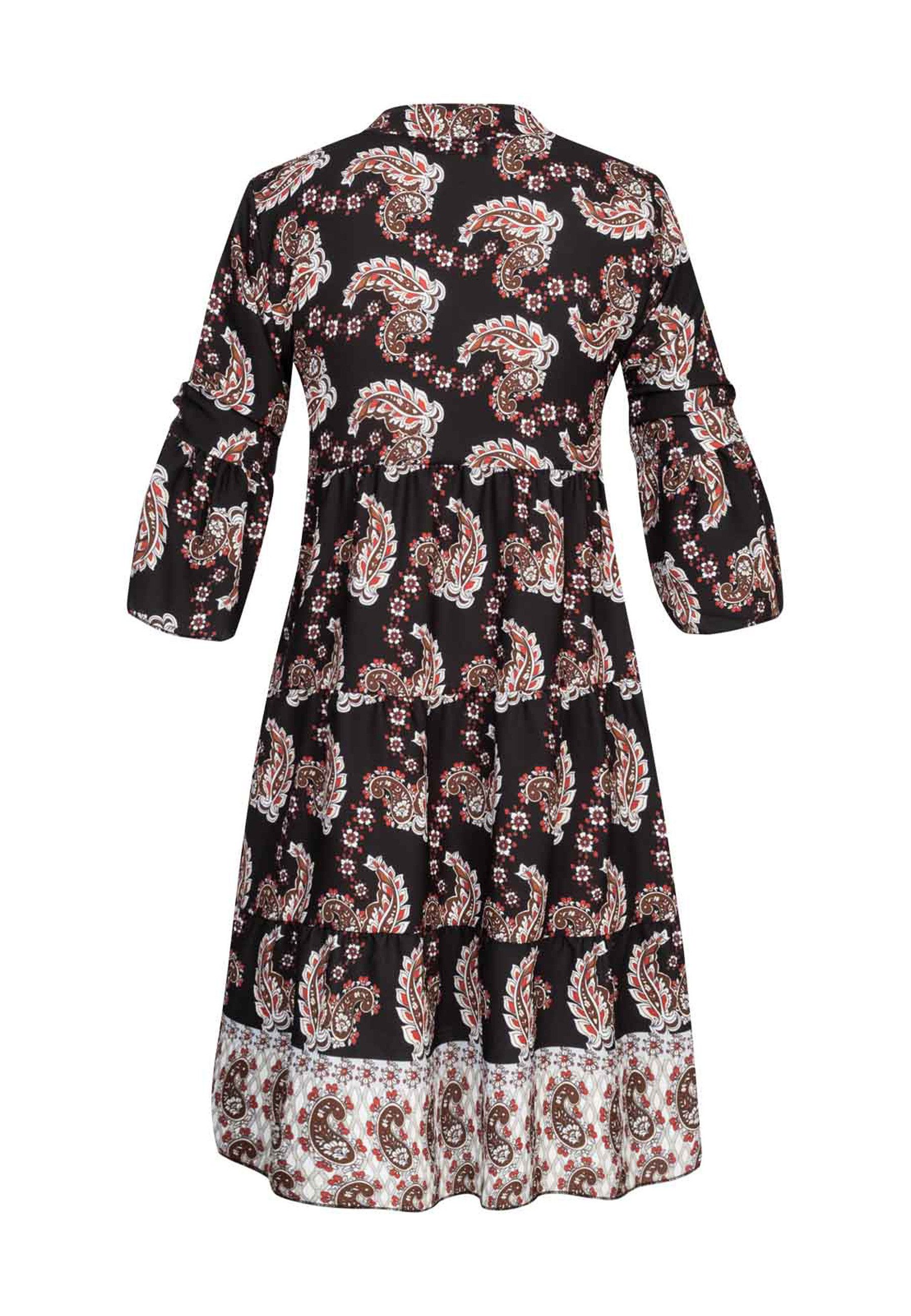 CLOUD 5IVE Shirtkleid CLOUD 5IVE Paisley Kleid mit V-Neck und All Over Print (1-tlg)