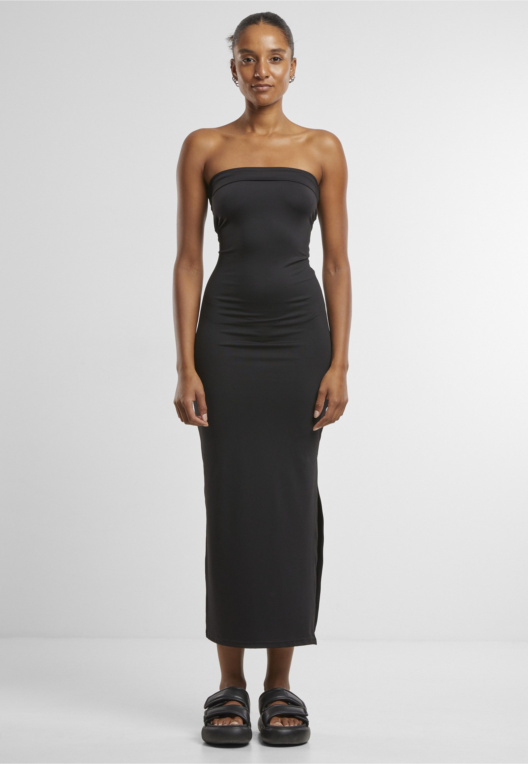 URBAN CLASSICS Shirtkleid Urban Classics Ladies Bandeau Midi Dress (1-tlg)