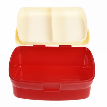 Rex London Lunchbox mit herausnehmbaren Fach Road Trip (Autos), Kunststoff, BPA-frei, (mit Clipverschluss, ca. 17 x 13 x 7,5 cm), Snack Obst Behälter Dose Box