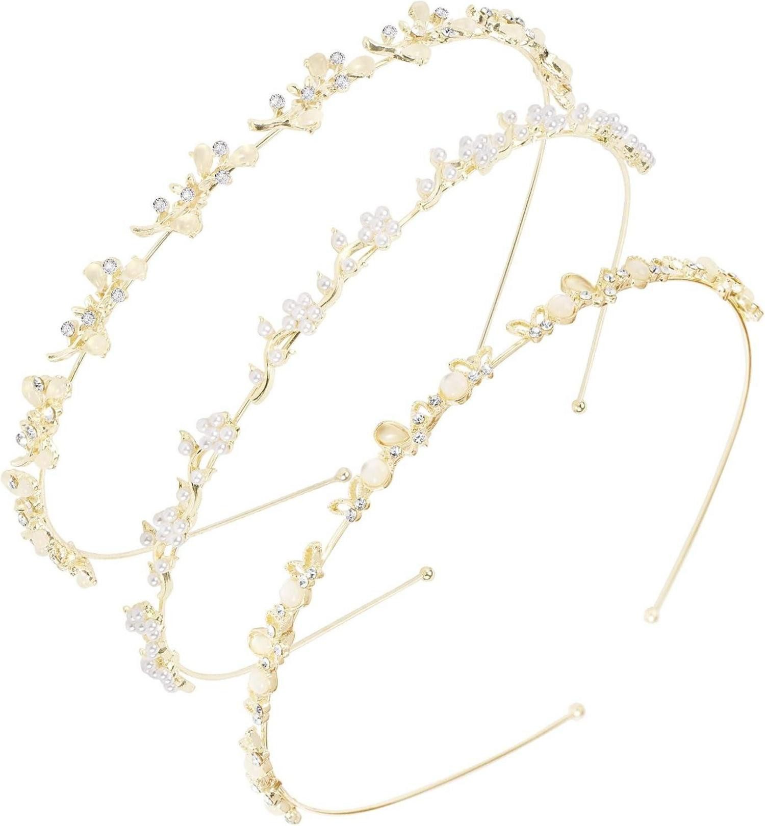Haarreif 3 Stk Braut Stirnband Perlen Strass Haarreif Damen Mädchen Dirndl
