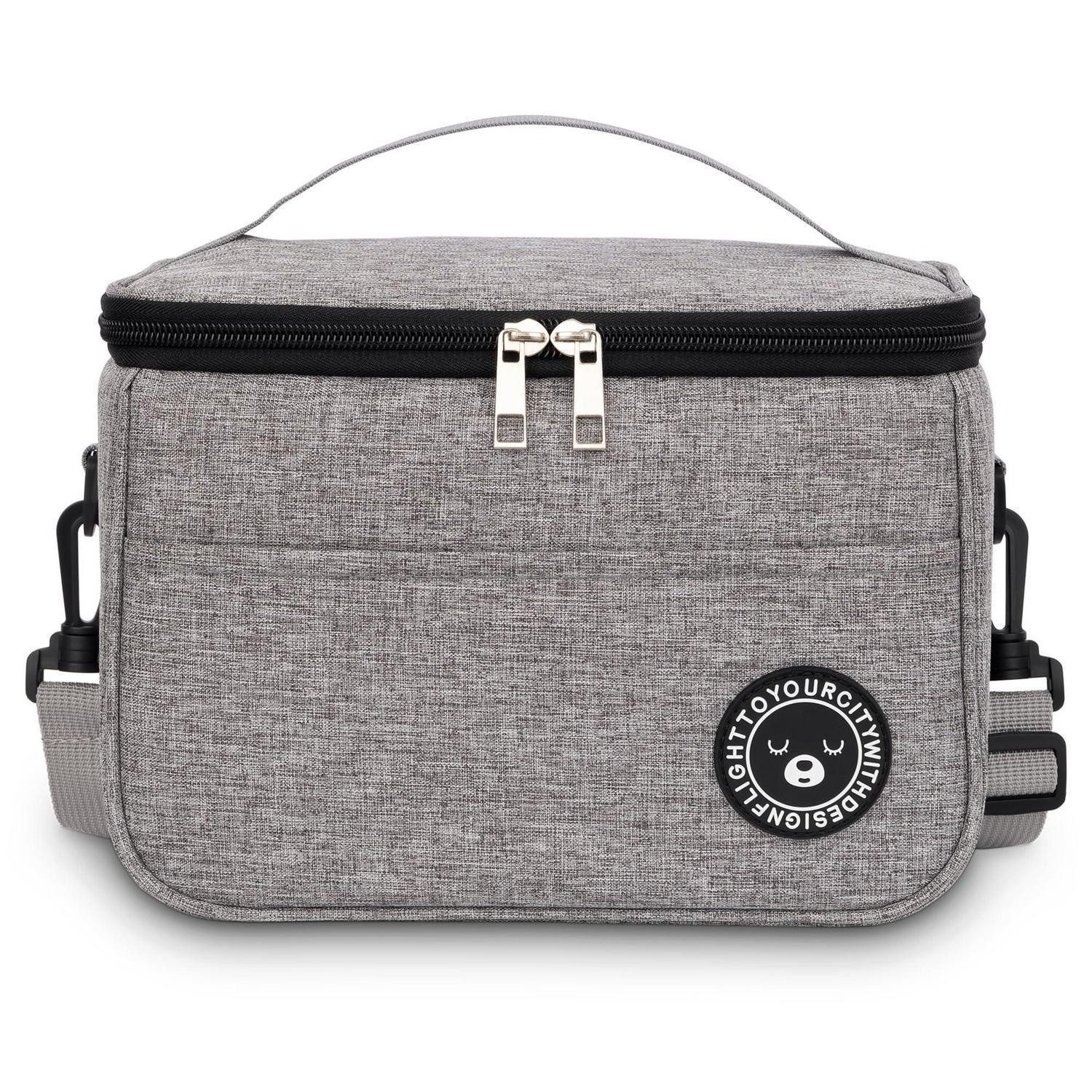 Kühltasche Kühltasche Lunchtasche Isoliert Faltbar Grau 6.4L (25cm x 16cm x 17cm)