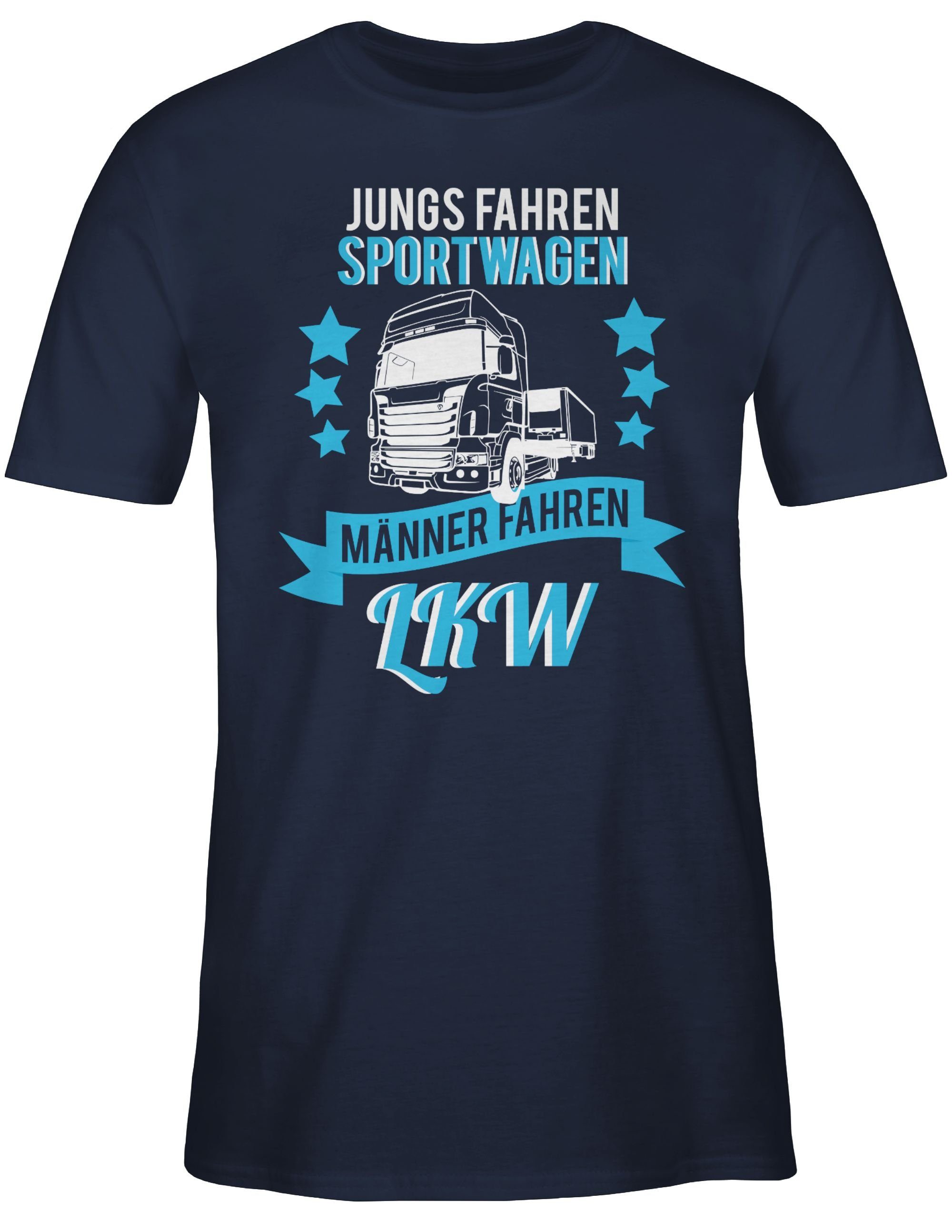 LKW LKW Jungs Shirtracer Männer 02 Fahrer Geschenke Navy T-Shirt Sportwagen echte Blau fahren