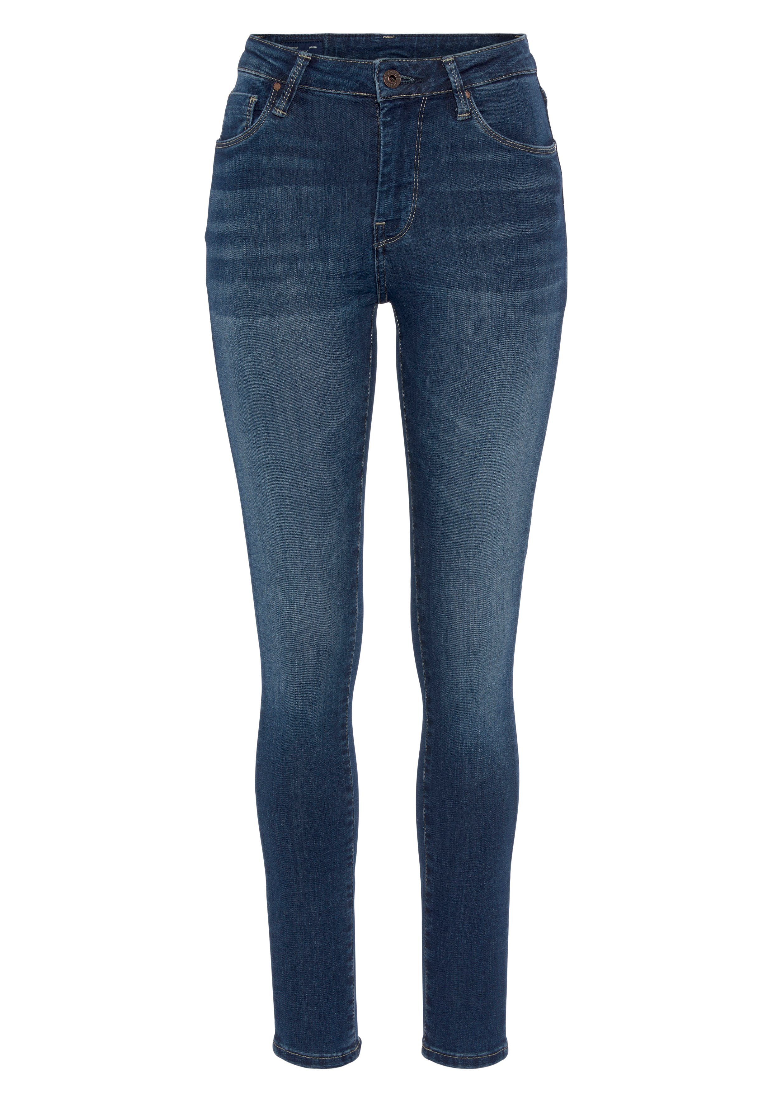 Pepe Jeans Röhrenjeans REGENT in Skinny Passform mit hohem Bund aus seidig bequemem Stretch Denim