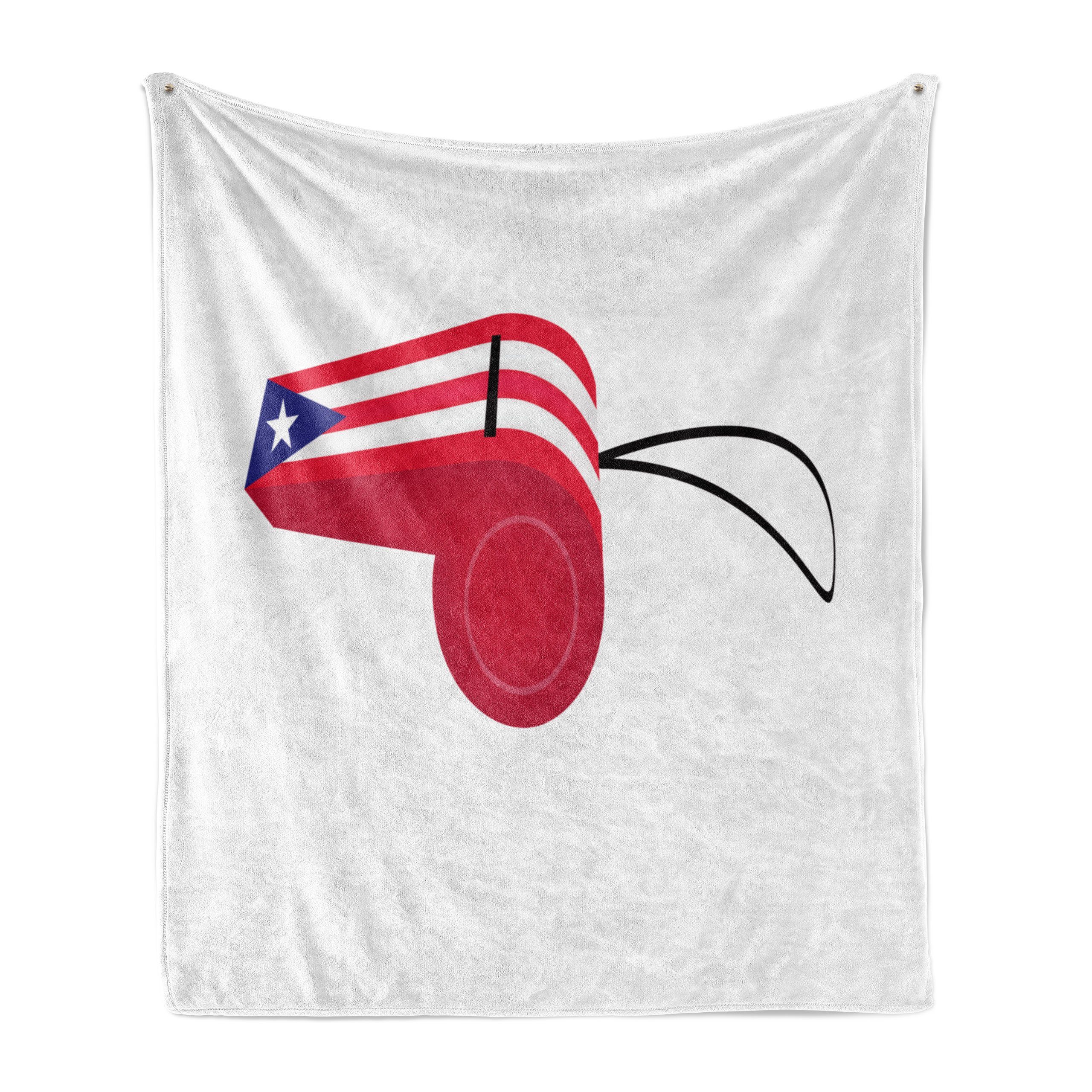 Wohndecke Gemütlicher Plüsch für den Innen- und Außenbereich, Abakuhaus, Puerto Rico Flagge auf einem Whiste