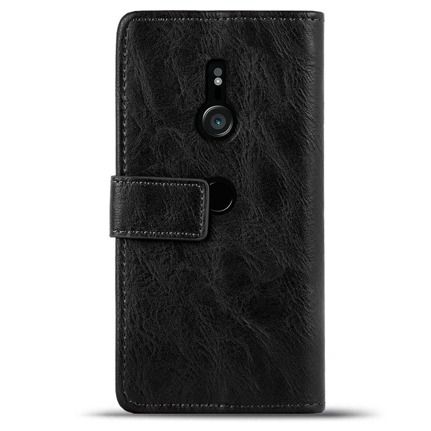 CoolGadget Handyhülle Retro Klapp Tasche Book Cover für Sony Xperia XZ3 6 Zoll, Schutzhülle Wallet Case Kartenfach Hülle für Sony Xperia XZ3