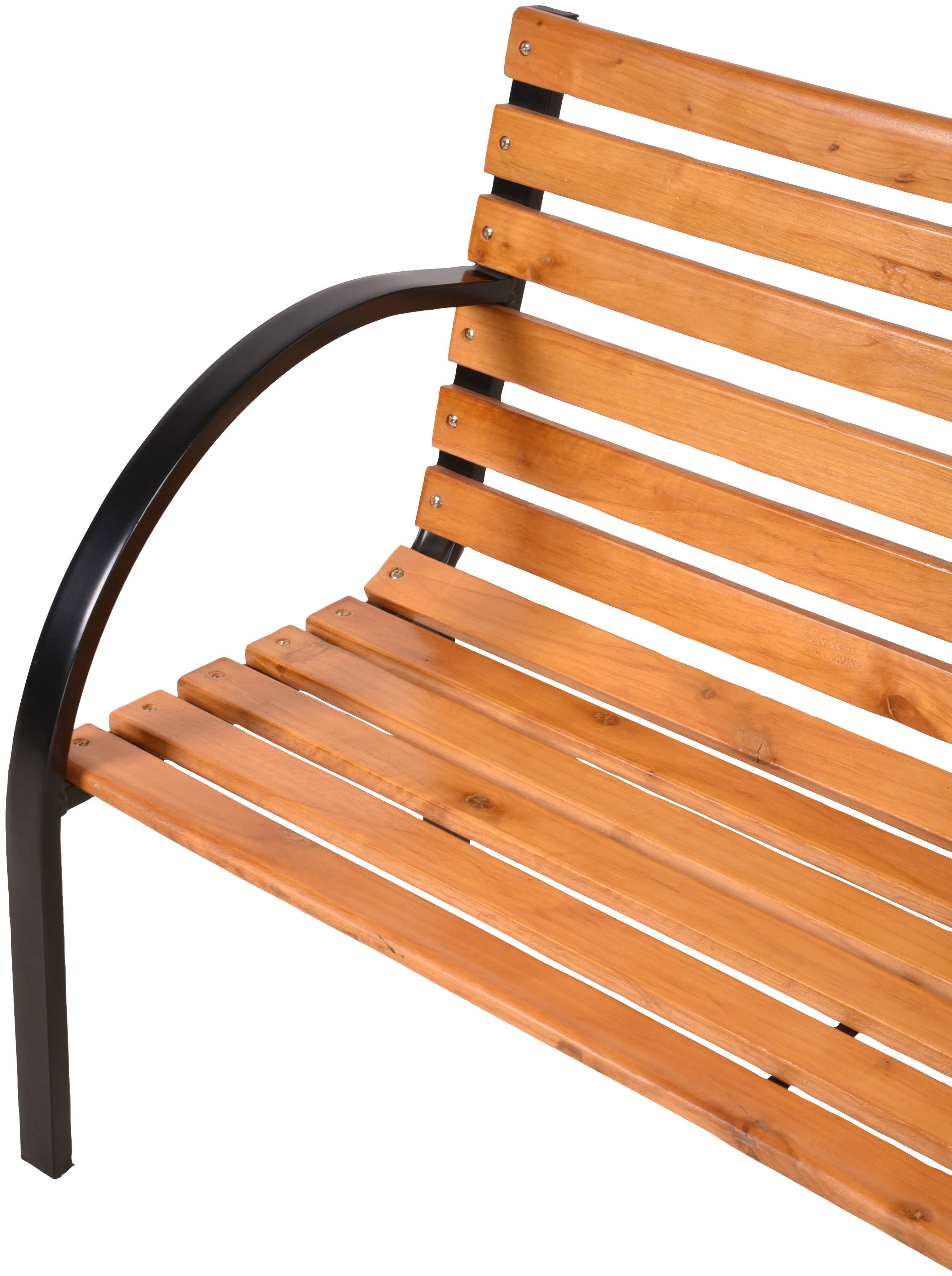 Garden Pleasure Bank BELLEVUE (100% FSC®-zertifizierter chinesischer Spießtanne), Klassisch gestaltete 2-Sitzerbank, Stahl