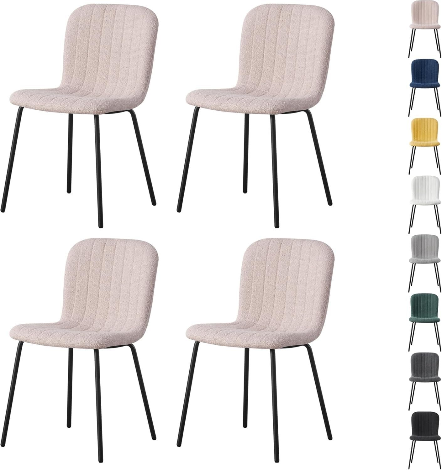 MCC direct Esszimmerstuhl BELLA Esszimmerstühle im 2er oder 4er Set, gepolstert mit Metallbeinen (4 St)