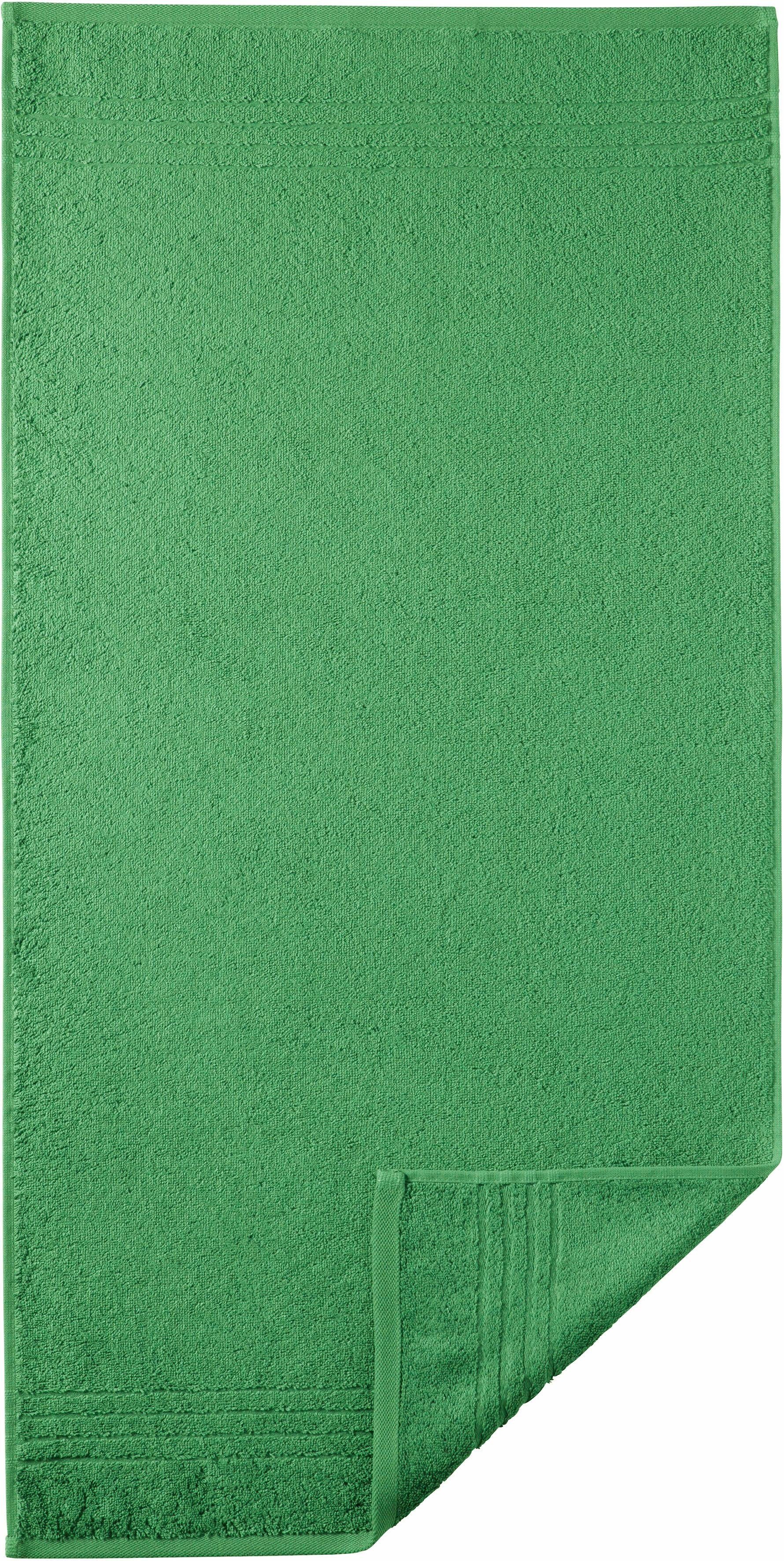 Egeria Badetücher Madison, Walkfrottee (1-St), Uni-Programm mit Streifenbordüre, reine Baumwolle dunkelgrün