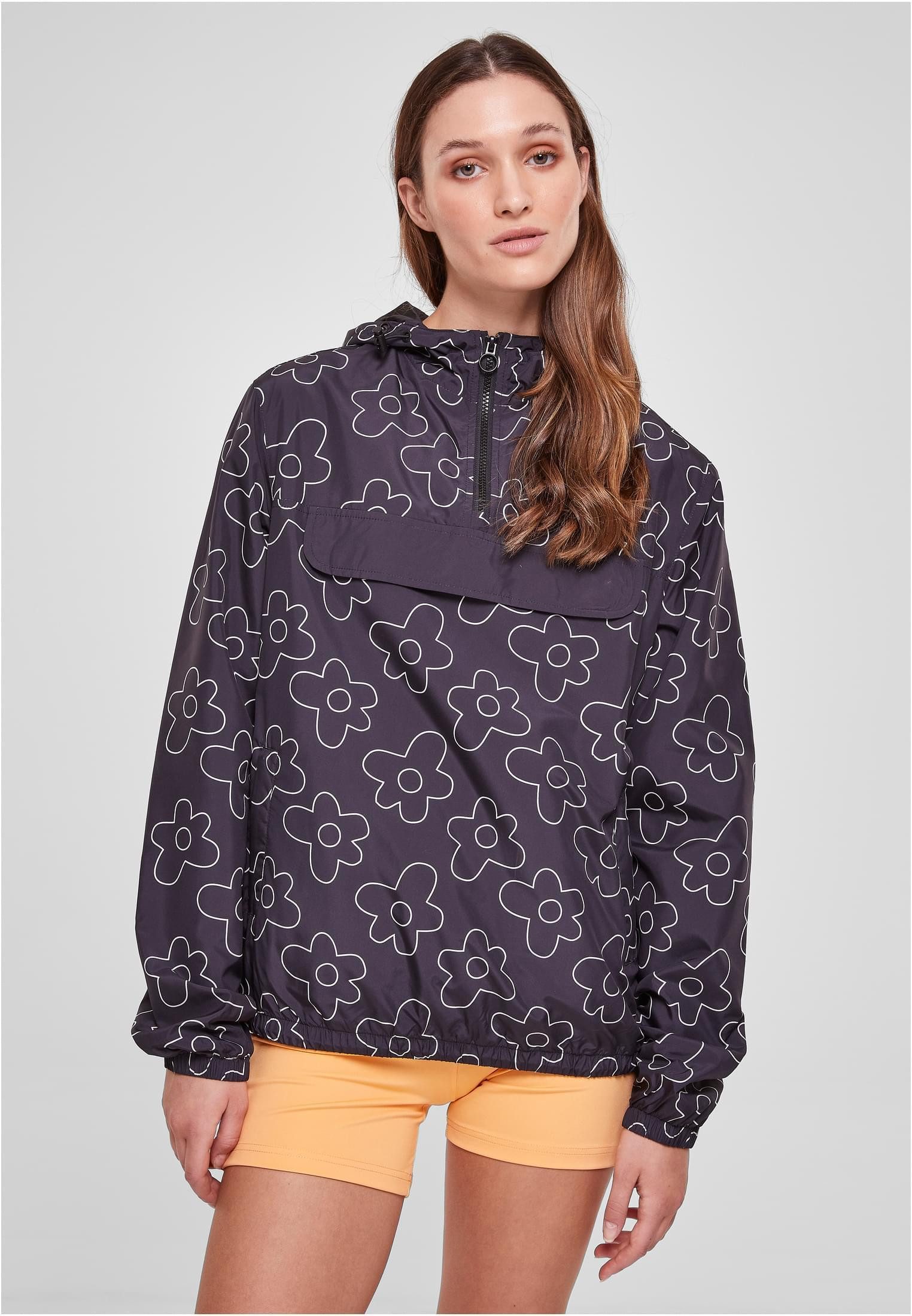 URBAN CLASSICS Outdoorjacke Ladies AOP Pullover Jacket Damen Pullover Jacke