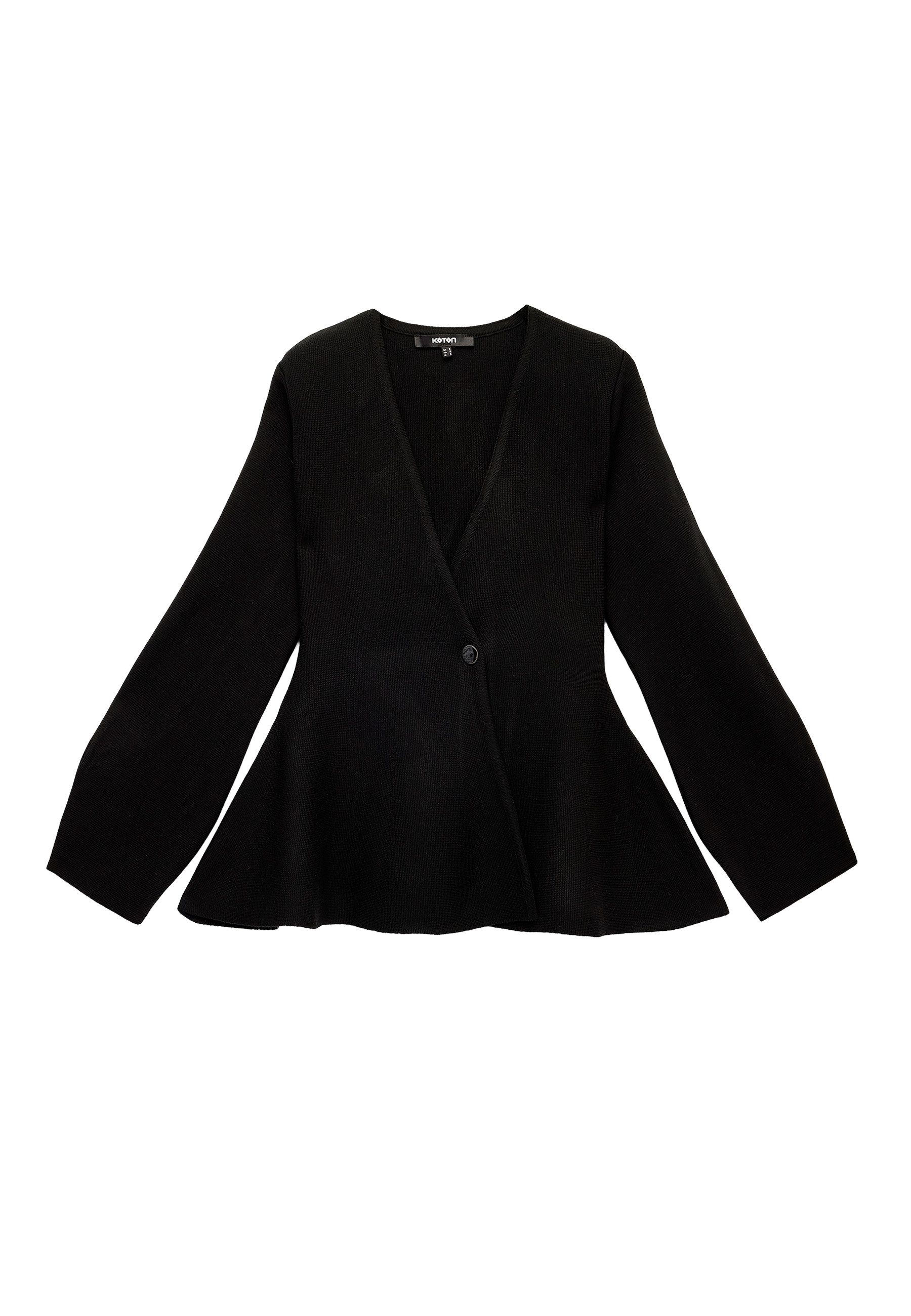 Koton Cardigan Koton Ballonärmel Peplum Strickjacke Zweireihig