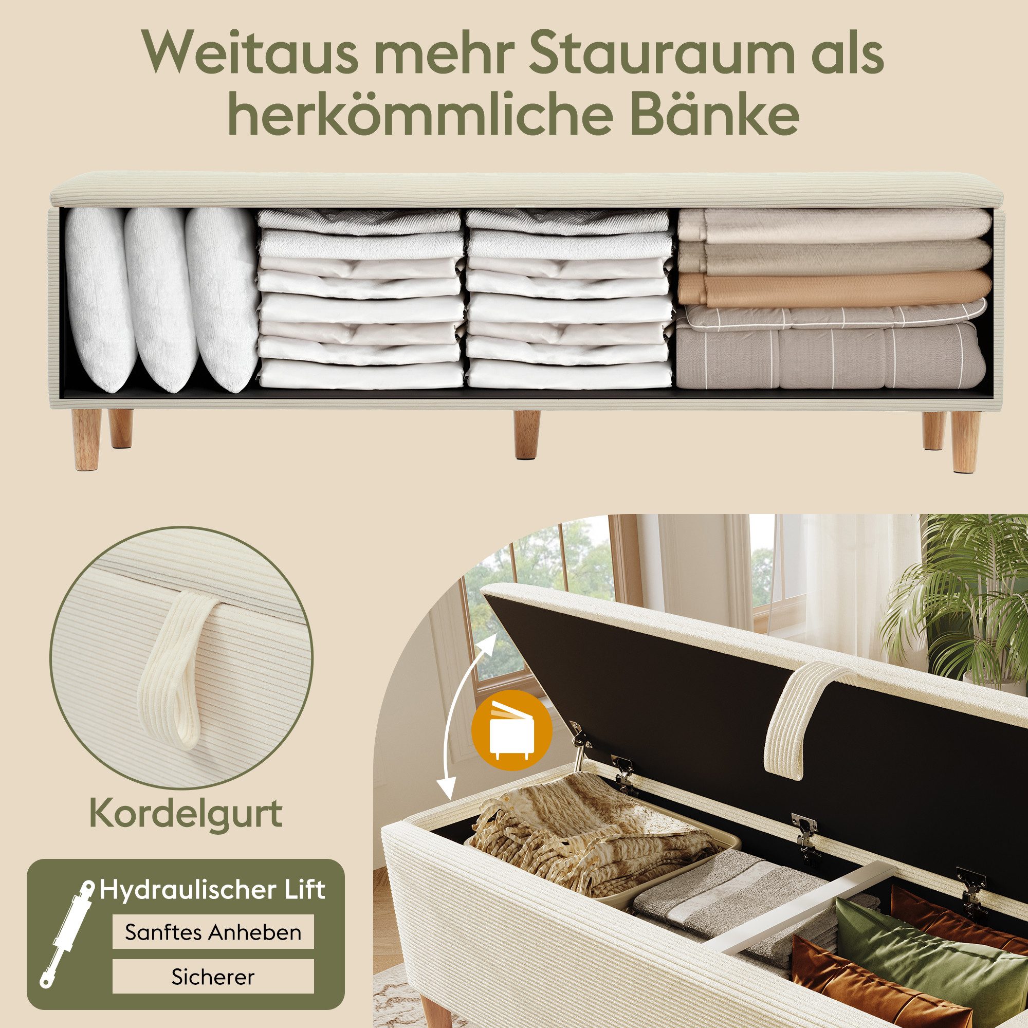 i@home Bettbank Polsterbank,Aufbewahrungsbox,weiß (Packung set), Frei im Ra günstig online kaufen