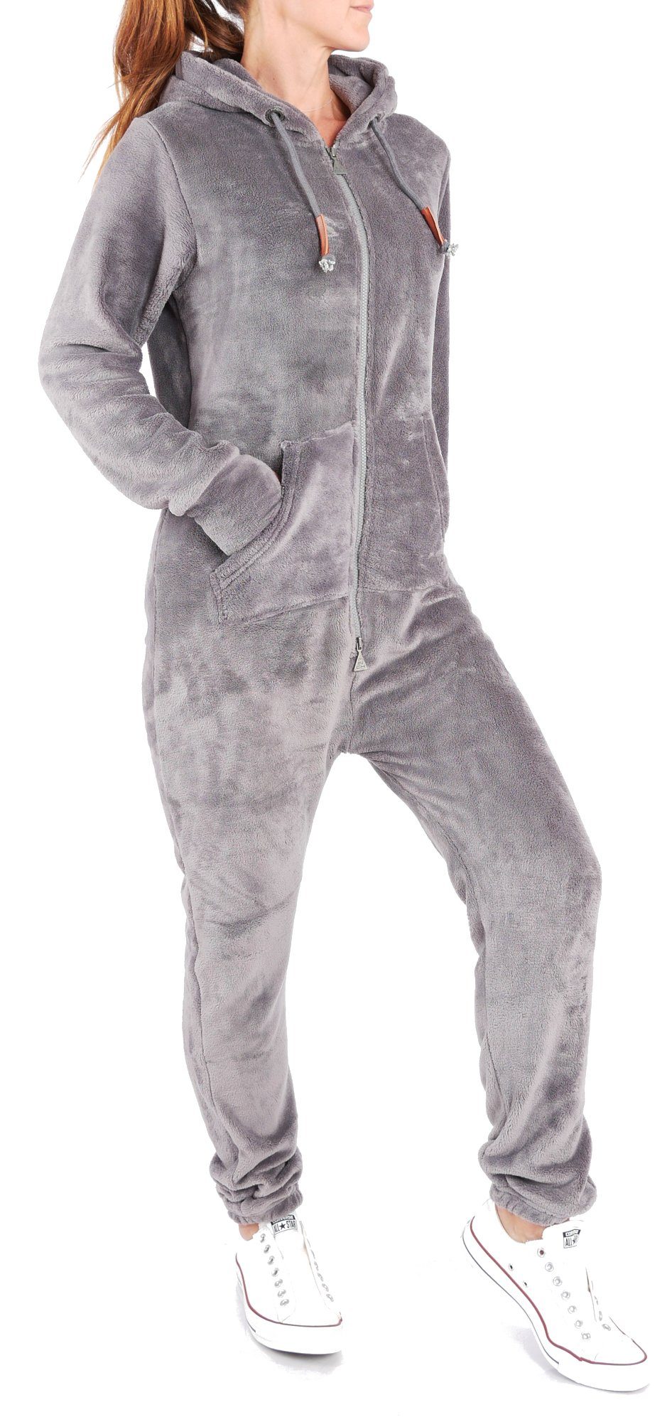 Finchgirl Jumpsuit Damen Jumpsuit Teddy Fleece Einteiler Overall Anzug Flau günstig online kaufen