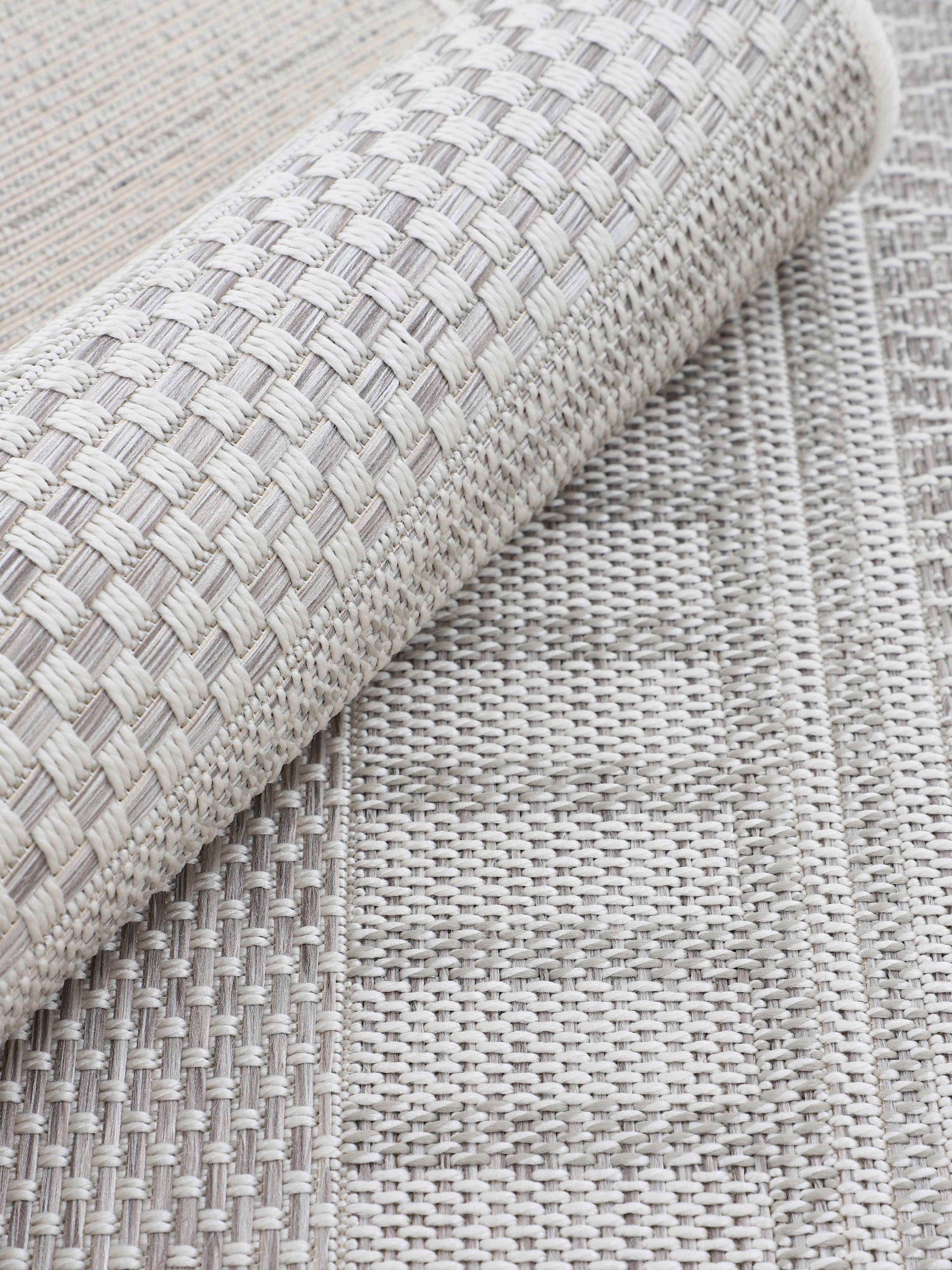 Sisal Höhe: Optik, Außenbereich UV-beständig, rechteckig, carpetfine, robustes 4 mm, Flachgewebe, Boho Teppich 100,