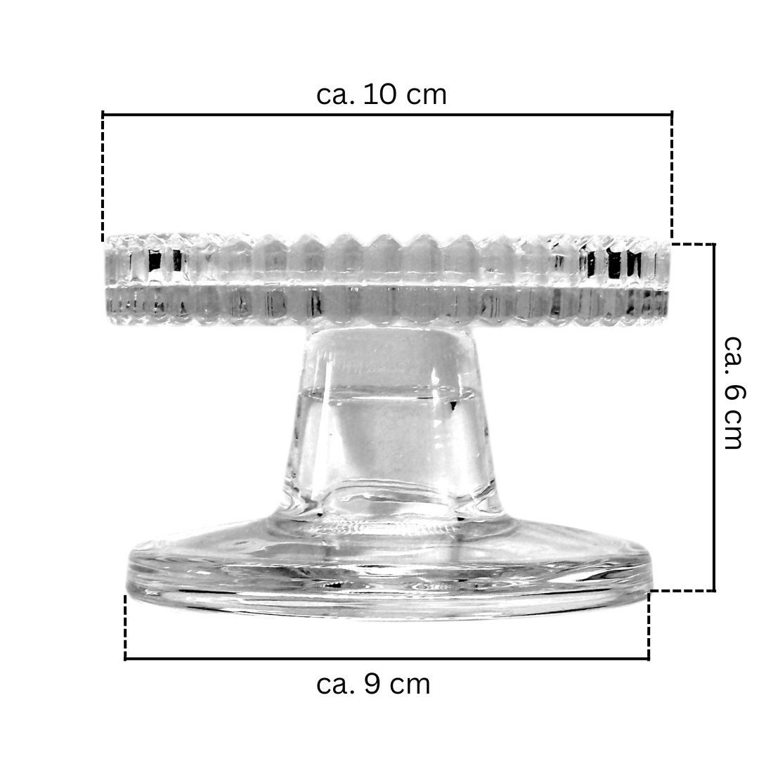 Sandra Rich Kerzenständer Kerzenhalter Ø 10cm "RIM", Kerzenteller mit Fuß, Glas-Kerzenständer