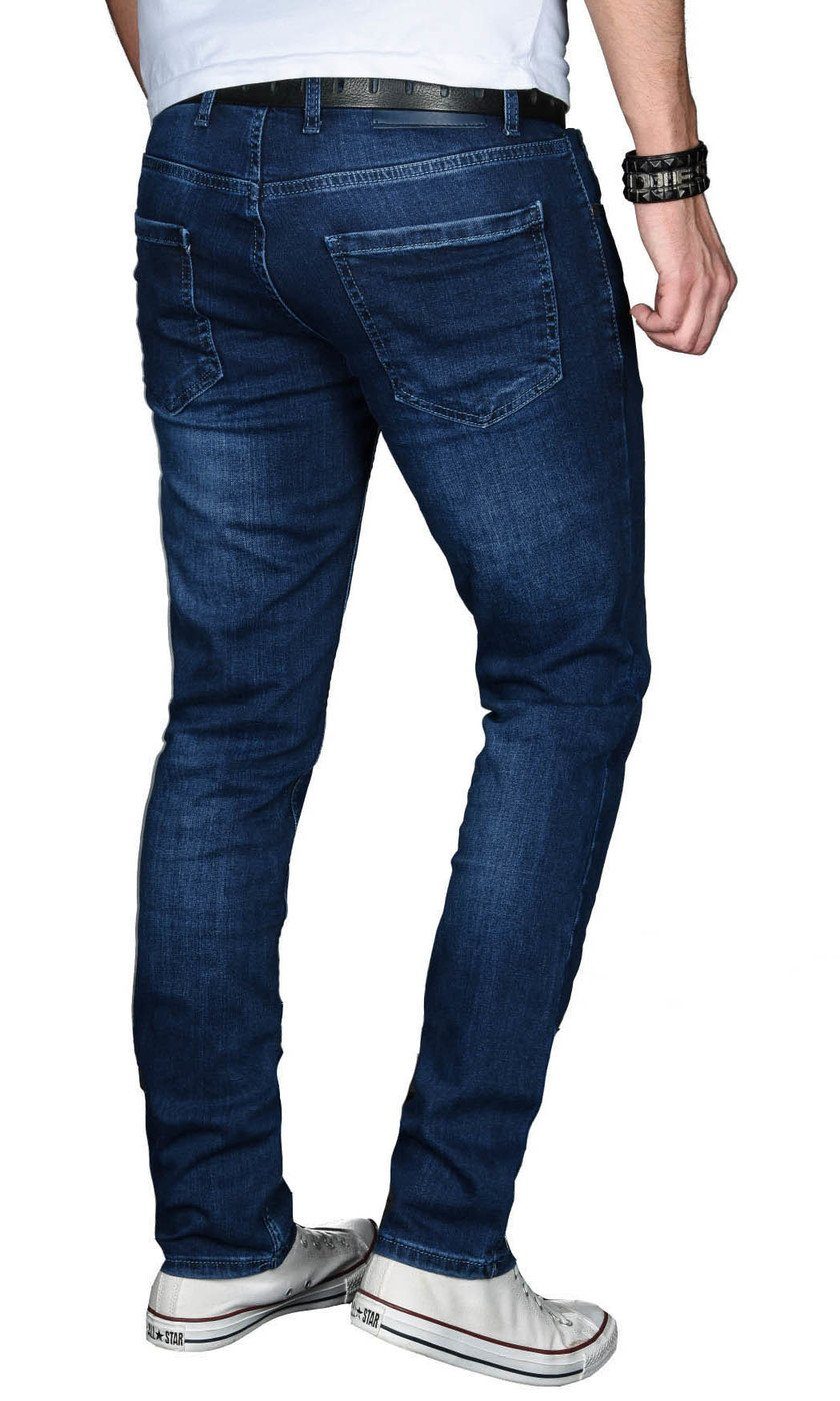 Alessandro Salvarini Straight-Jeans Herren Regular Slim – Stretch Denim 5-Pocket Klassische Jeans mit Elasthan und bequemer Passform