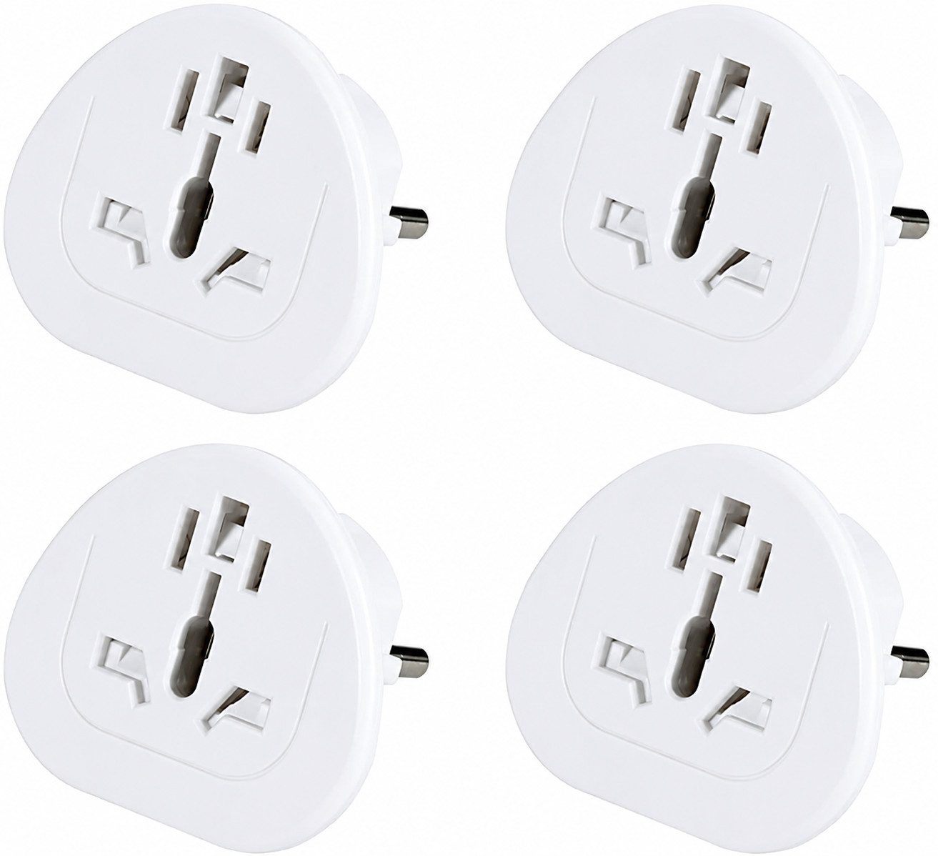 Vivanco 4X Reisestecker Weltadapter USA UK Italien Australien auf DE Verlängerungskabel, Reiseadapter Steckdosenadapter Universal Reise Stecker