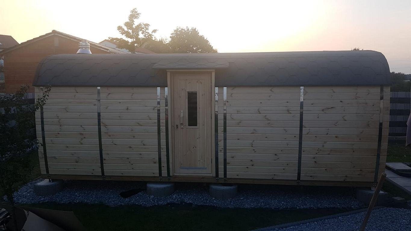 JVmoebel Gartenhaus Fertighaus aus Holz für Garten und Freizeit, stilvoll und funktional, BxT: 480x200 cm, Made in Europa