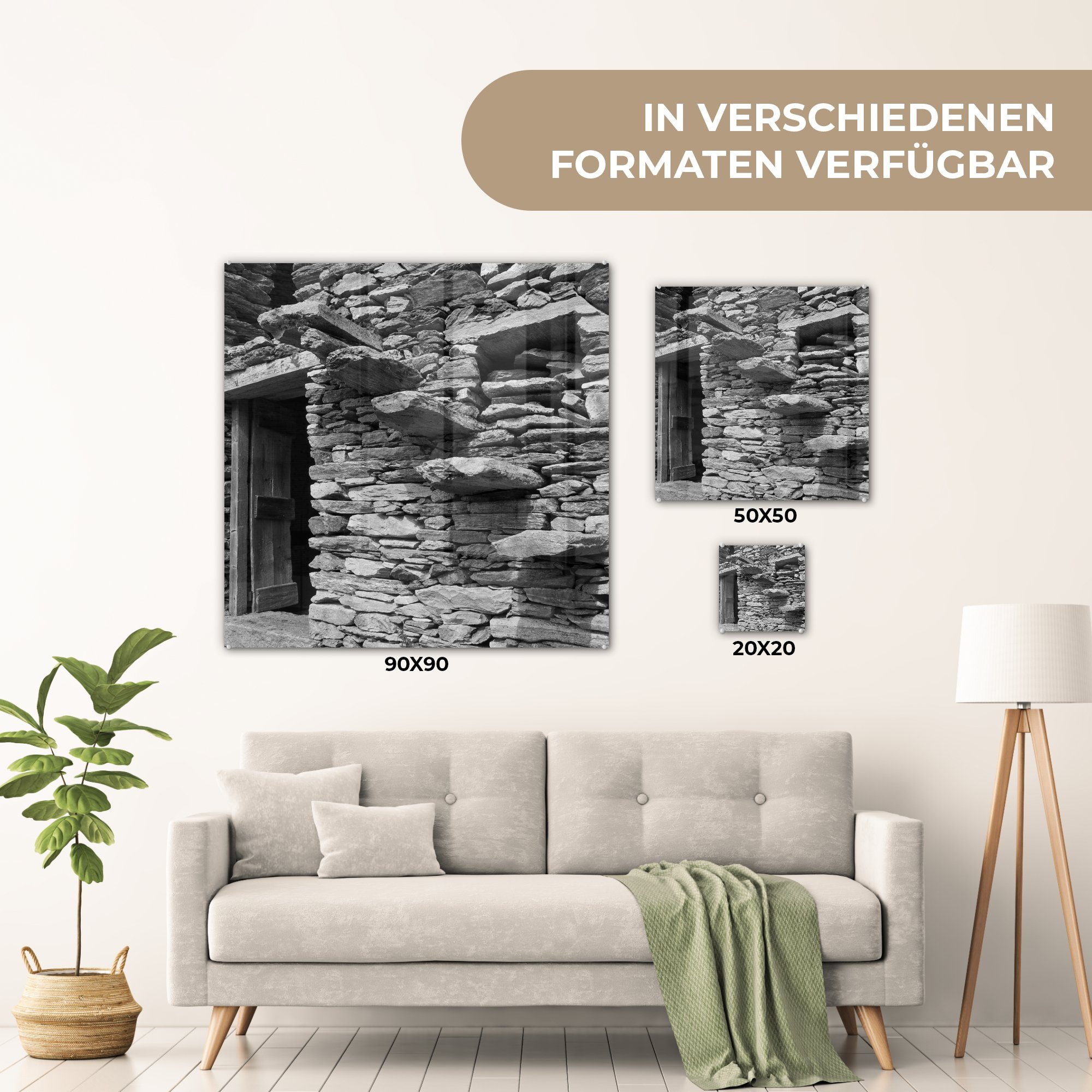 - - im Glasbilder Acrylglasbild Haus Wanddekoration Ausland, auf Wandbild St), Bilder auf MuchoWow (1 Altes - Glas Foto Glas