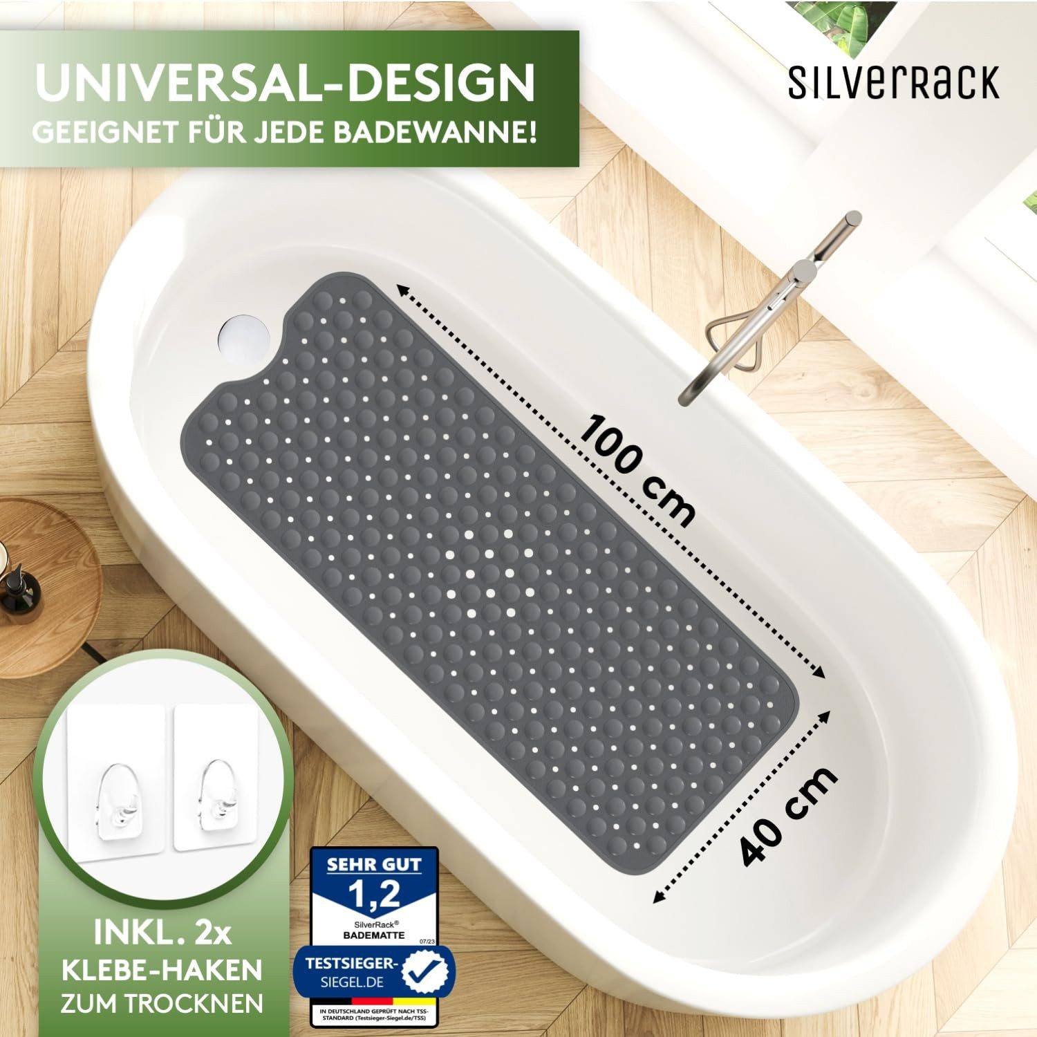 SilverRack Duschmatte Badewannenmatte 100x40 cm - günstig online kaufen