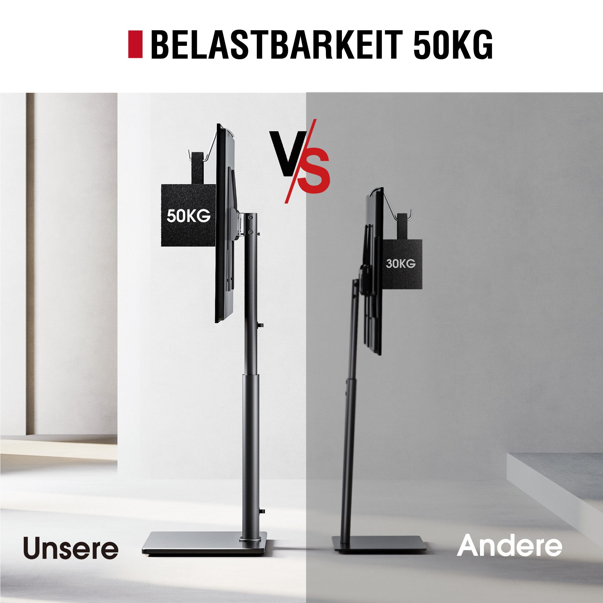 AOKCOS TV-Ständer, (bis 85 Zoll, Höhe 160cm)