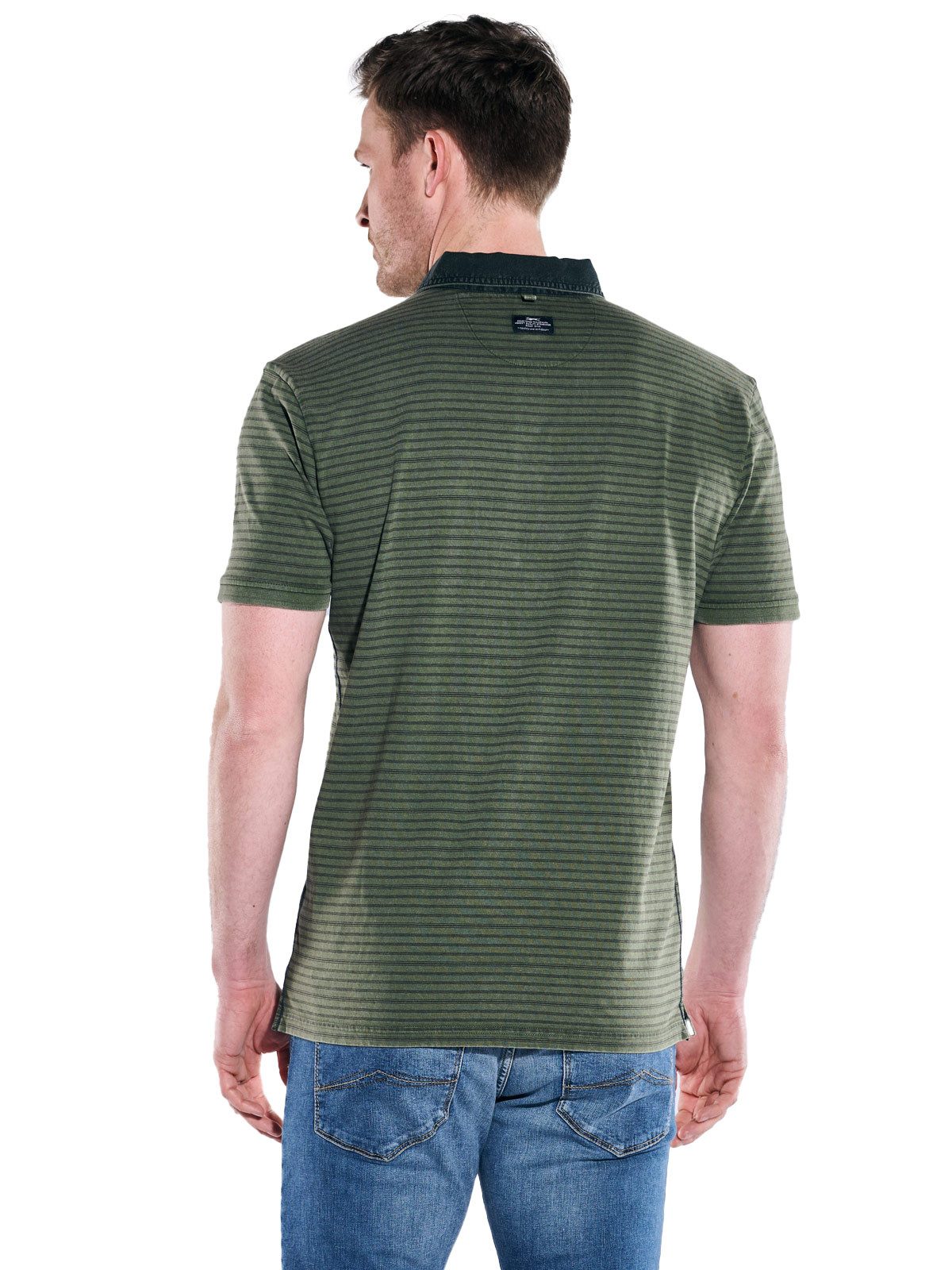 Engbers Poloshirt Herren Polo-Shirt gestreift, Khaki günstig online kaufen