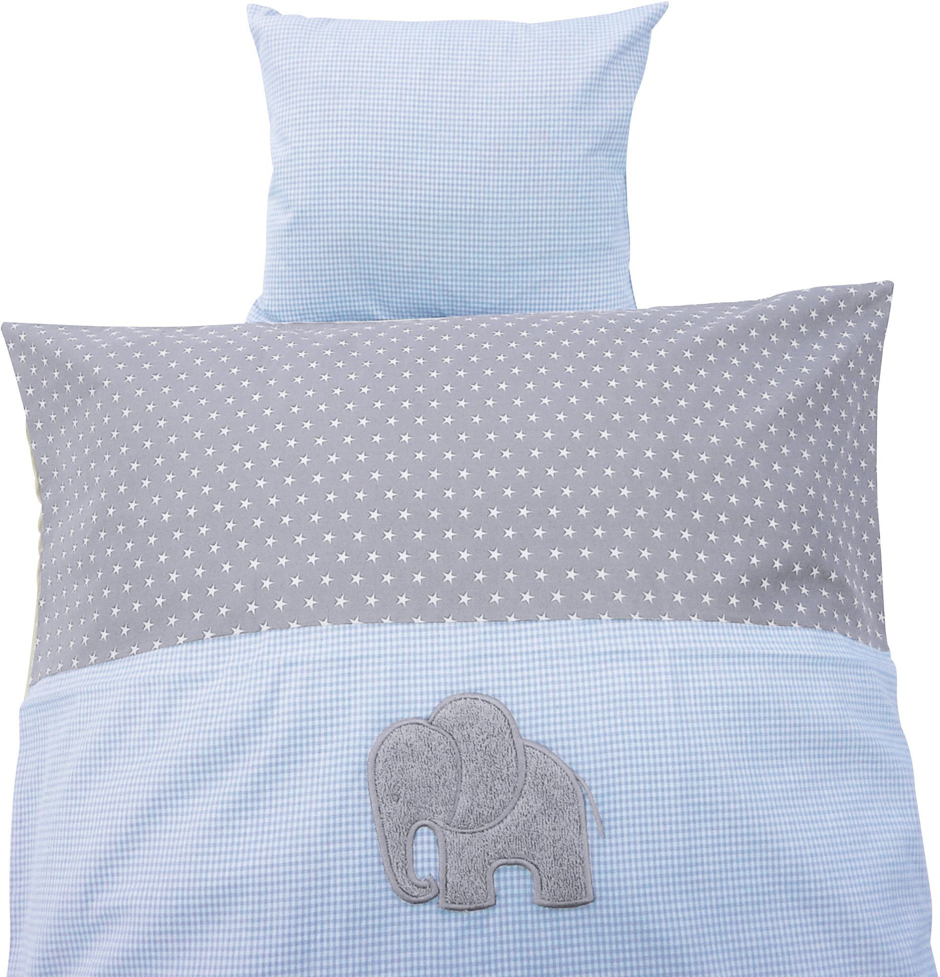 Erwin Müller Kinderbettwäsche Baby-Wendebettwäsche "Elefant", Renforcé, Lin günstig online kaufen