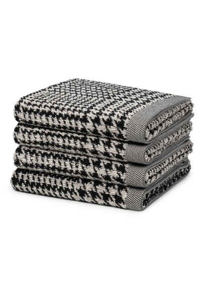 Möve Handtuch Set Brooklyn Glencheck, Baumwolle, (Spar-Set, 4-tlg), 4 X Handtuch - im Set - Baumwolle - Weicher Materialmix