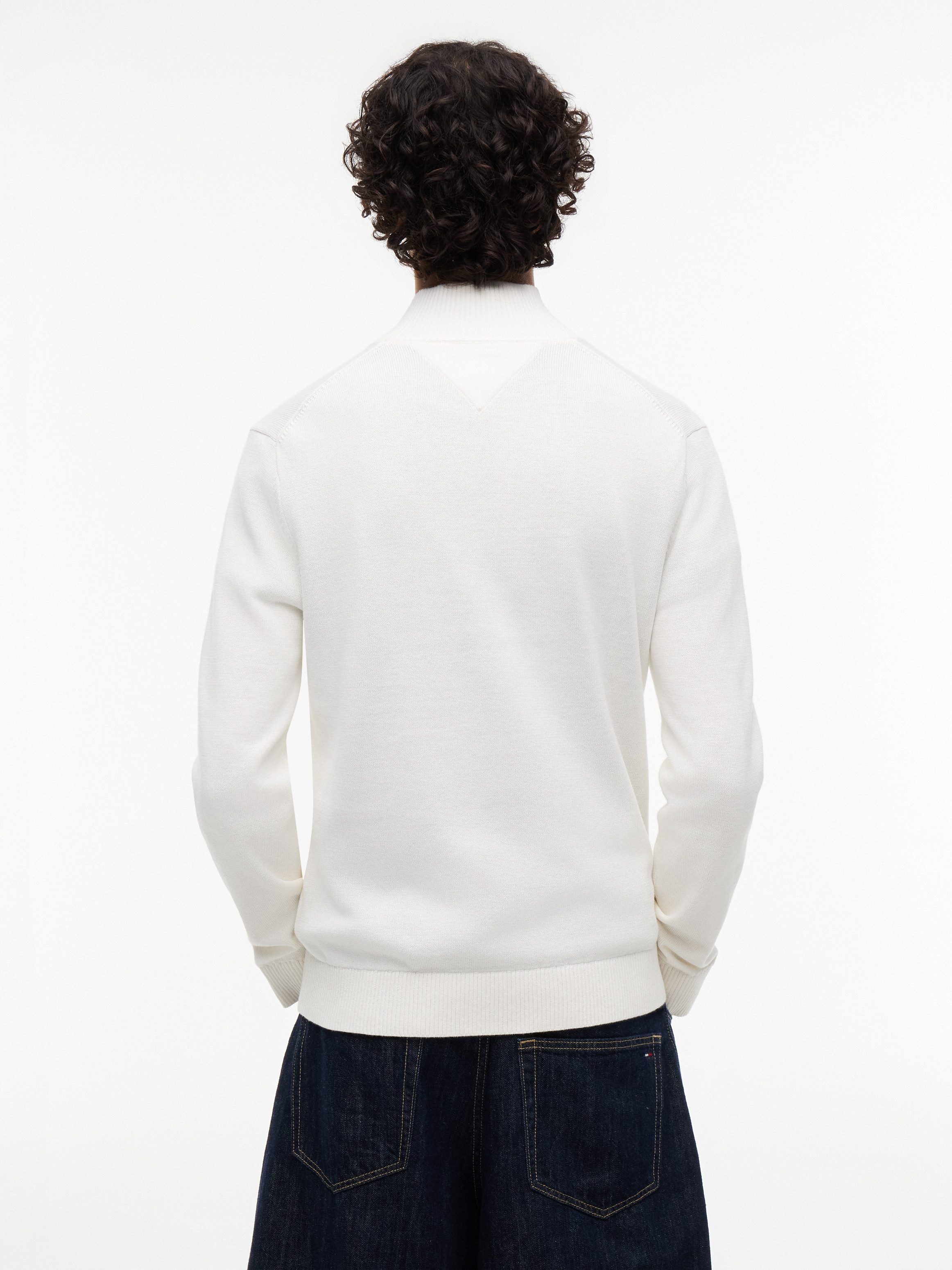 Tommy Jeans Strickpullover TJM SLM ESS LIGHT ¼ ZIP SWTR EXT Mit Rundhalsausschnitt