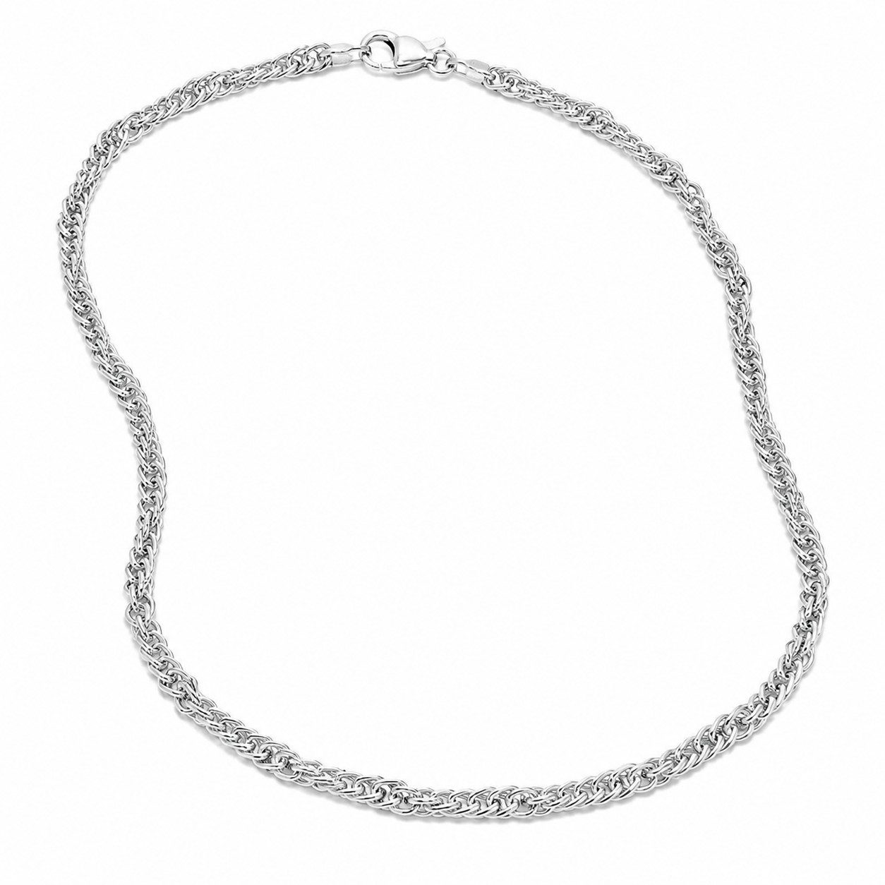 unbespielt Silberkette Halskette Singapurkette 2 mm diamantiert 925 Silber 45 cm, Silberschmuck für Damen