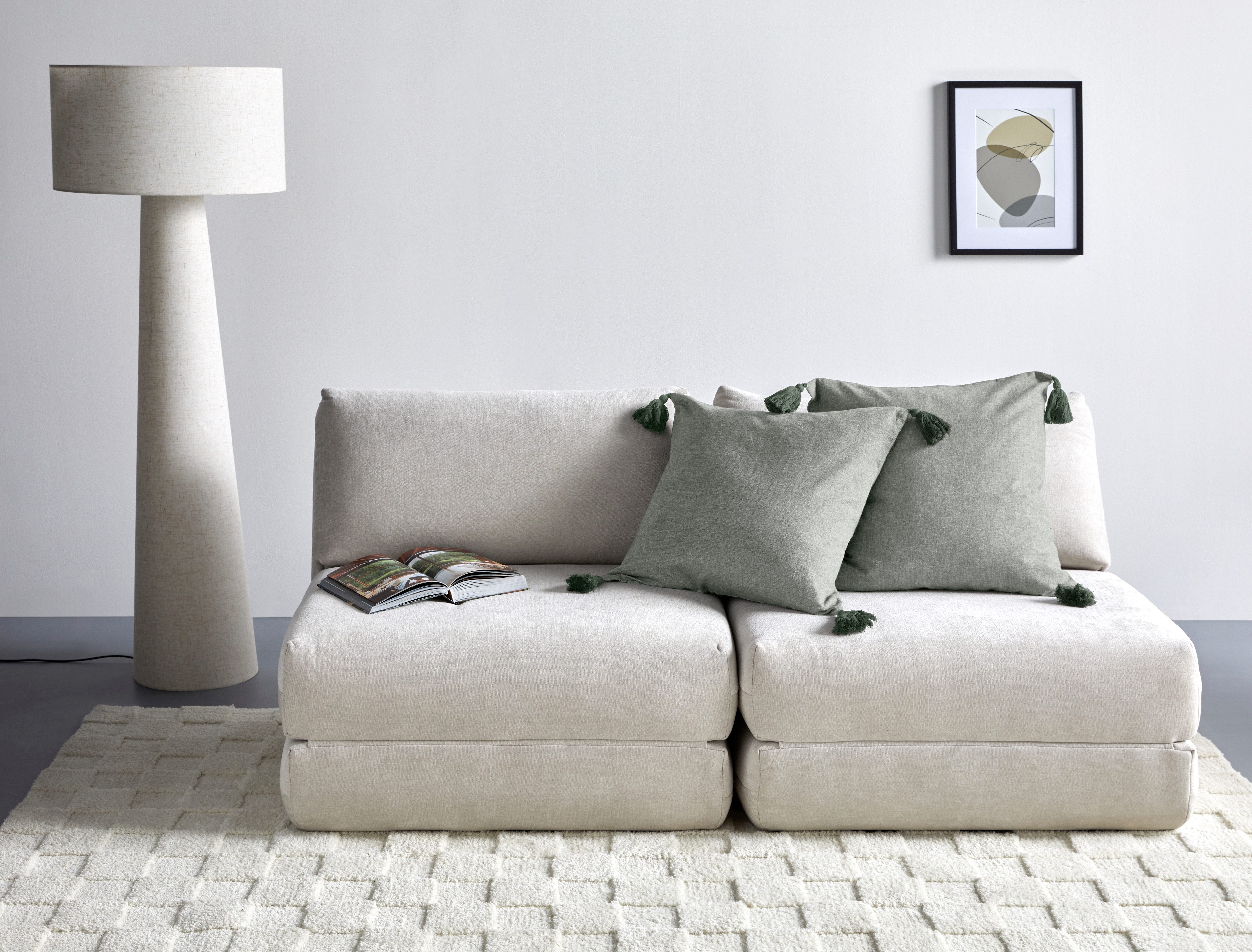 LeGer Home by Lena Gercke Dekokissen Jada, Kissenhülle ohne Füllung,Reißverschluß, 2er Set, modern, 50x50, Quaste