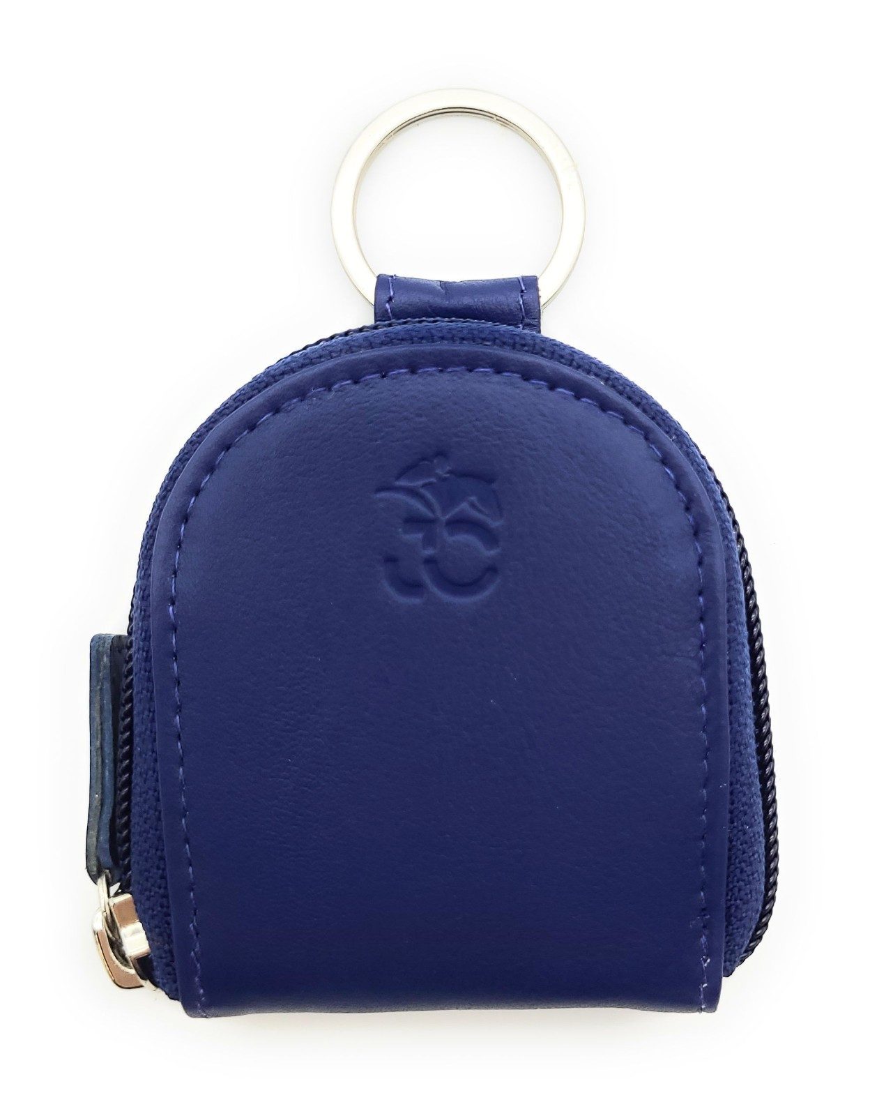 JOCKEY CLUB Mini Geldbörse Münzbörse aus Nappaleder mit Schlüsselring, Reißverschluss