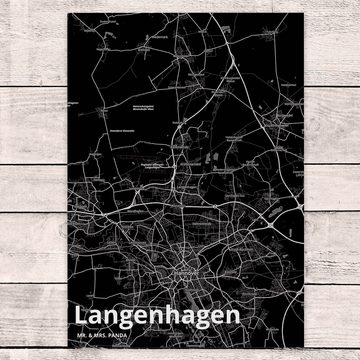 Mr. & Mrs. Panda Postkarte Langenhagen - Geschenk, Dorf, Ort, Stadt Dorf Karte Landkarte Map Sta