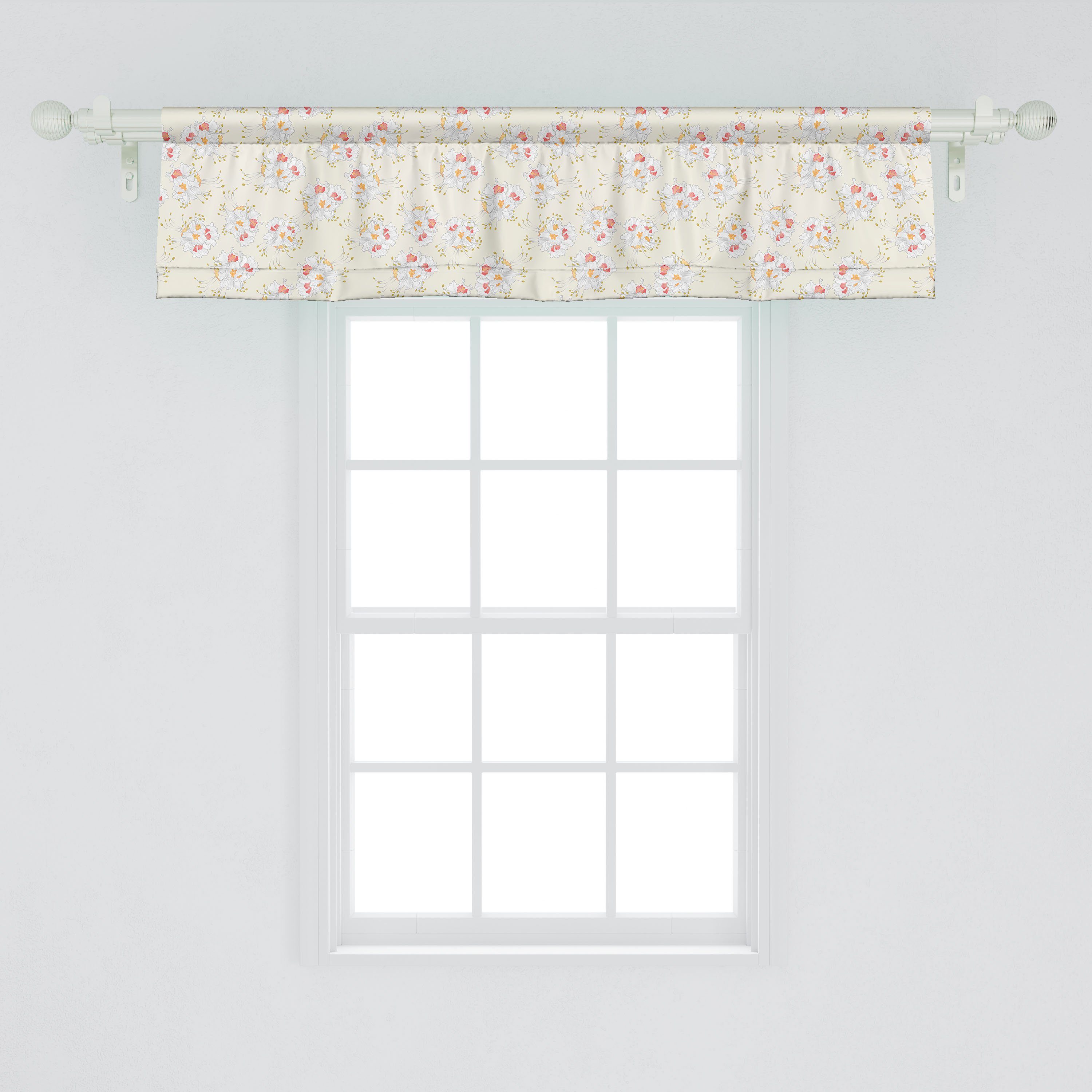 Scheibengardine Vorhang für Pastellkunst Stangentasche, Chestnut mit Microfaser, Schlafzimmer Jahrgang Dekor Abakuhaus, Blumen Küche Volant