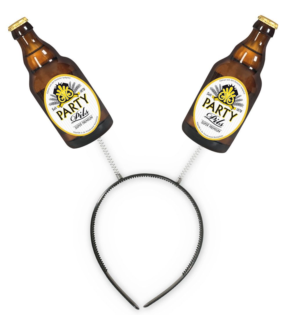 Fries Haarreif Haarreif Happy Wabbles Stubbi Bier Bierflaschen Karneval Party, 1-tlg., Bier Wobbles