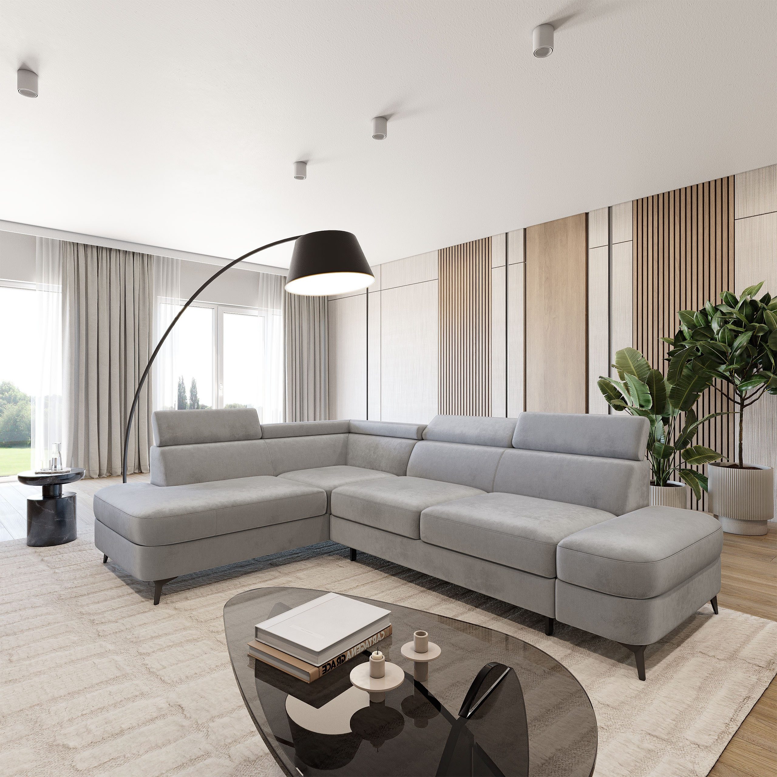 Masseno Ecksofa AVISE mit Schlaffunktion L-Form, Sofa mit Bettkasten