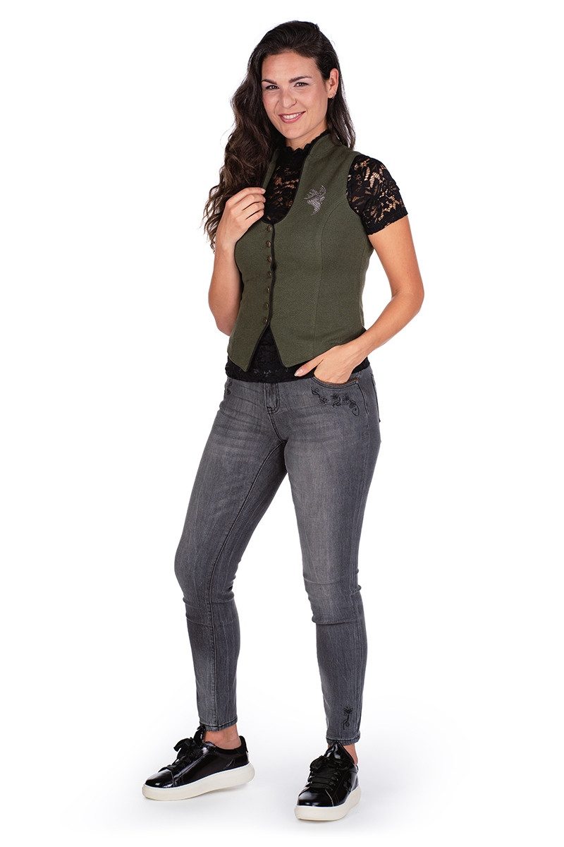 Trachtenshirt Blusenshirt - ZAYLA - schwarz