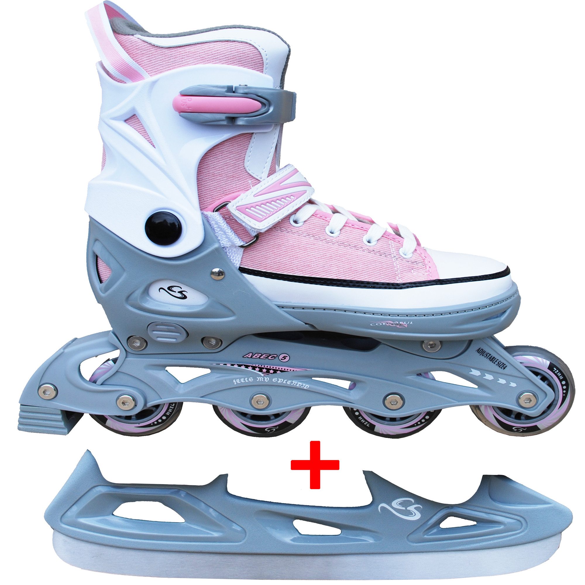 Cox Swain Inlineskates Sneak 2in1 verstellbar Inline Skates und Schlittschuhe, 4-fach größenverstellbar
