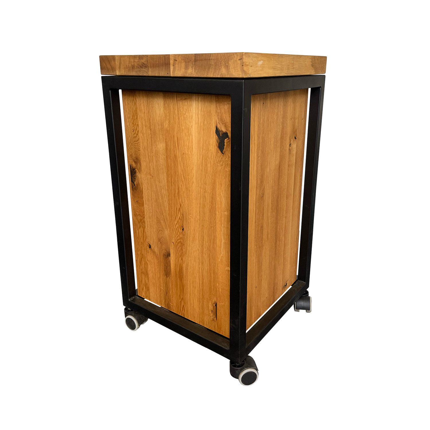 Mesa Dos Grill-Flaschenhalter Gasflaschenbox 42 × 42 x 76 cm (inkl. Rollen & Holzabdeckung), Eichenholz