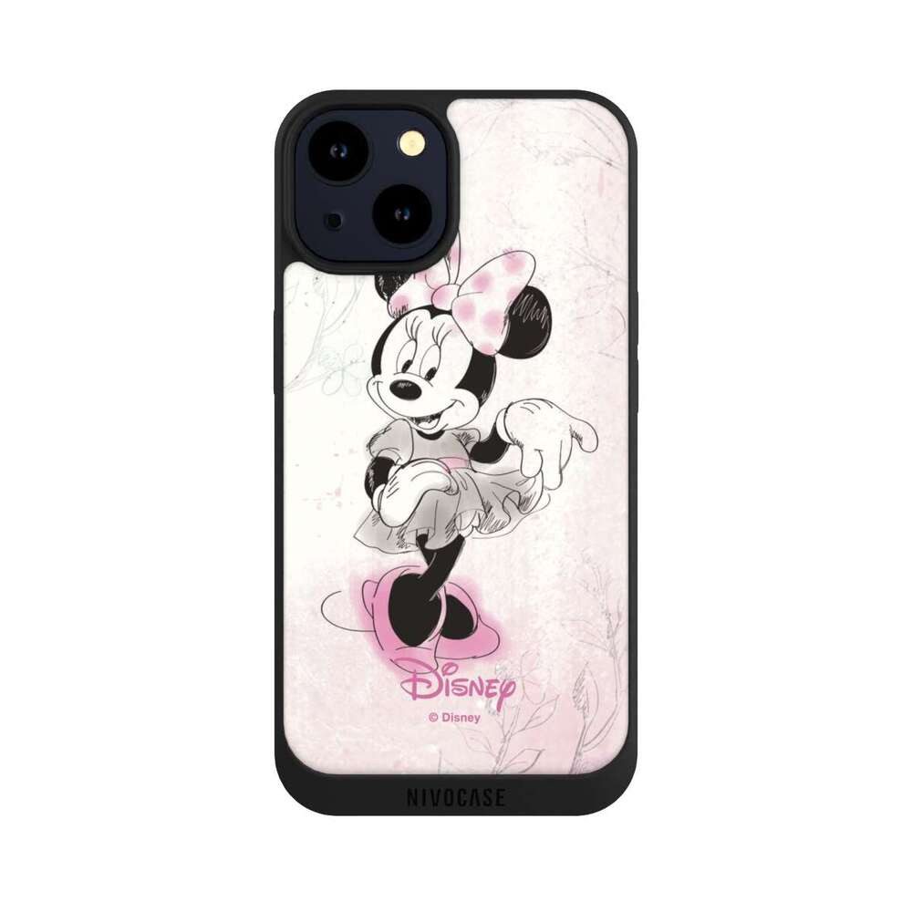 NIVOCASE Handyhülle Minnie Mouse Disney Vintage Minnie Watercolor, Apple iPhone 14 Handyhülle Hülle NIVOpure Case Schwarz