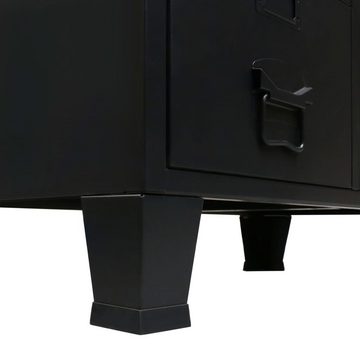 furnicato Kleiderschrank Metall Industrie-Stil 67 x 35 x 107 cm Schwarz