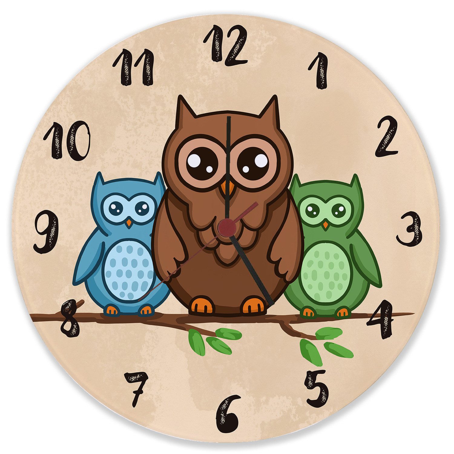 speecheese Wanduhr Eulen auf Ast Wanduhr günstig online kaufen
