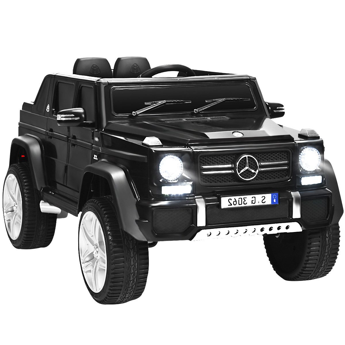 KOMFOTTEU Elektro-Kinderauto Mercedes-Benz, 2,5-5,5km/h, USB, MP3, LED-Licht, für Kinder 3-8 Jahre