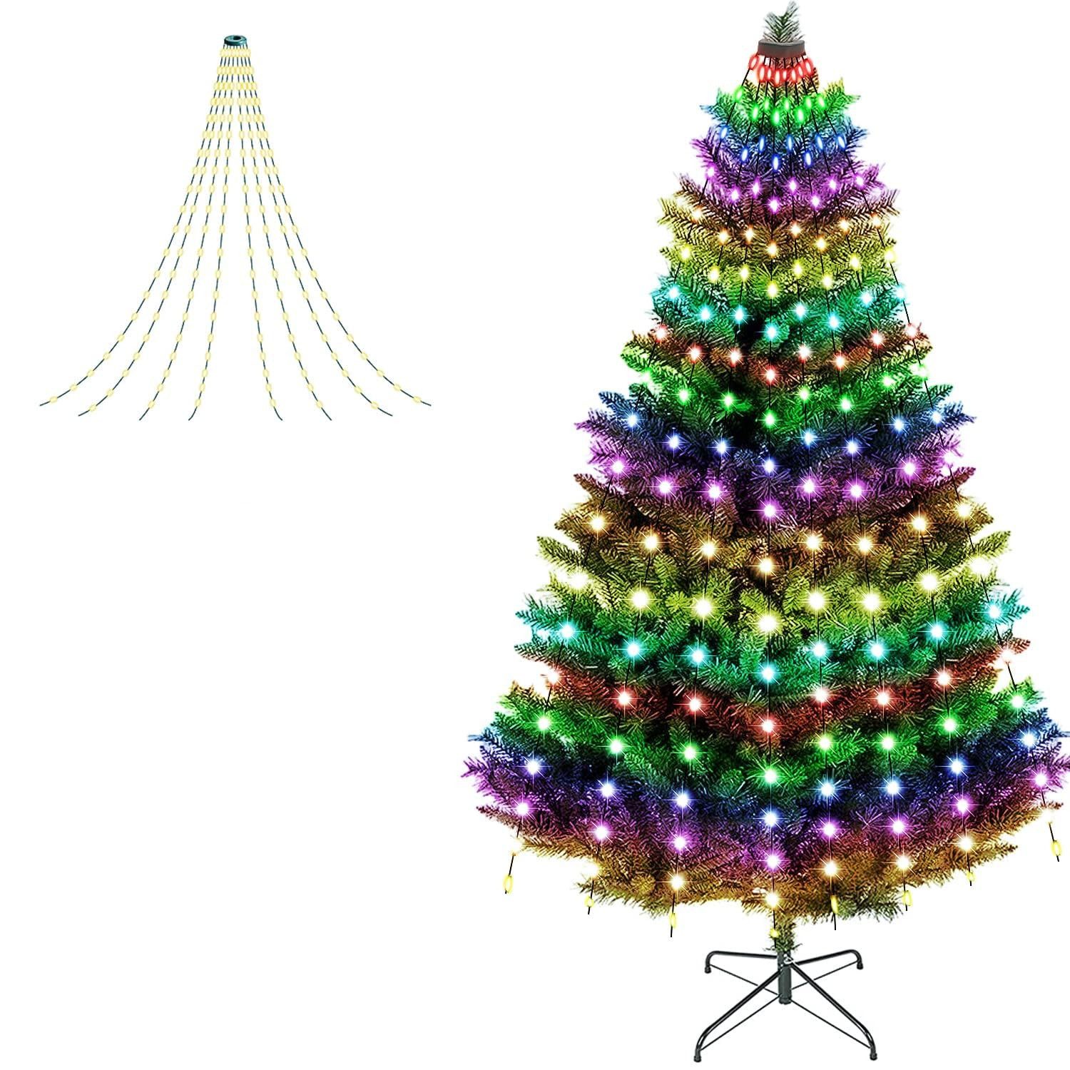 Star-Max Lichterkette LED-Vorhang mit 180 RGB LEDs, 12 Stränge a 2,25m, IP44, App-steuerbar