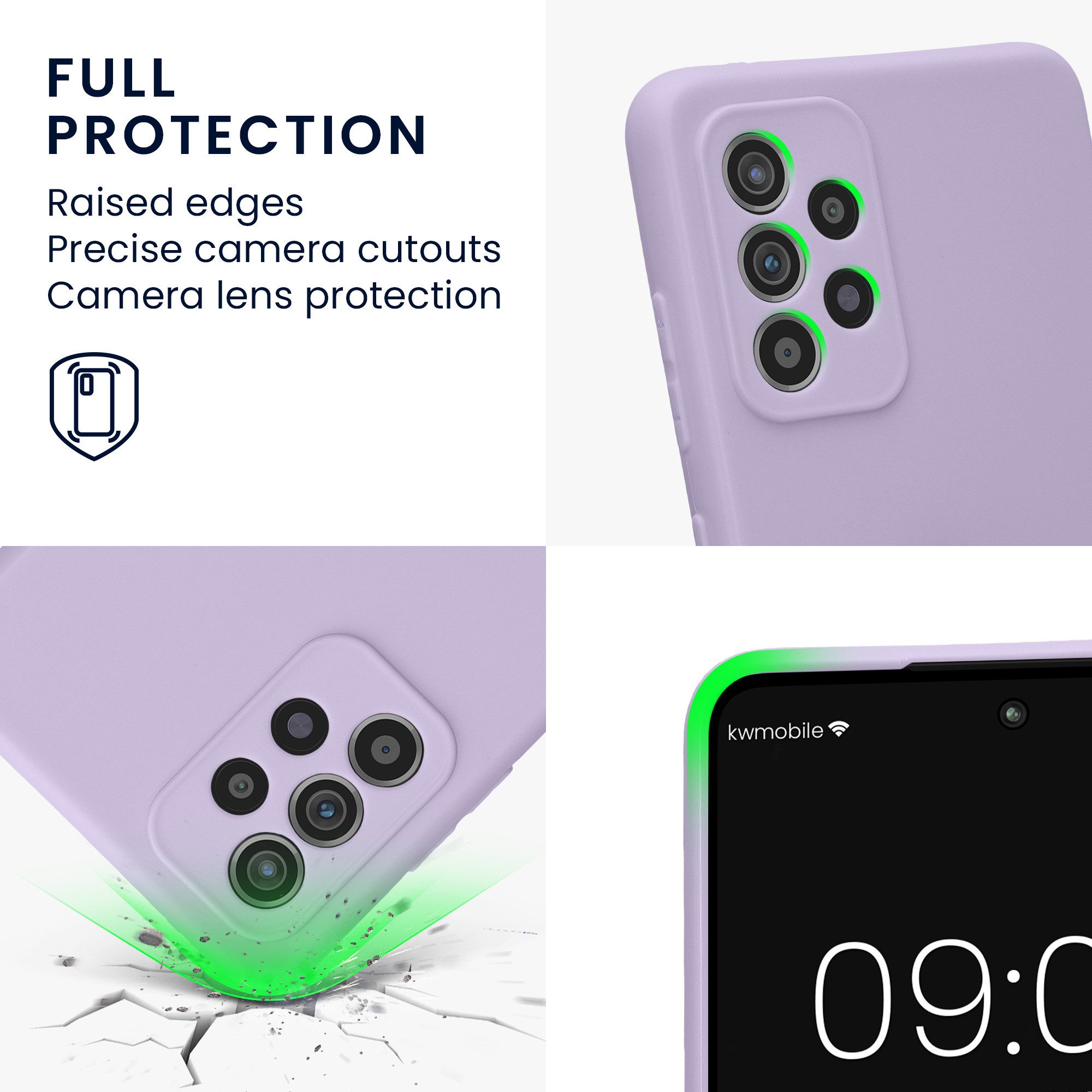 kwmobile Smartphone-Hülle Handyhülle für Samsung Galaxy A52 / A52 5G / A52s 5G Hülle, Weiches Handy Silikon Case - Schutzhülle Cover