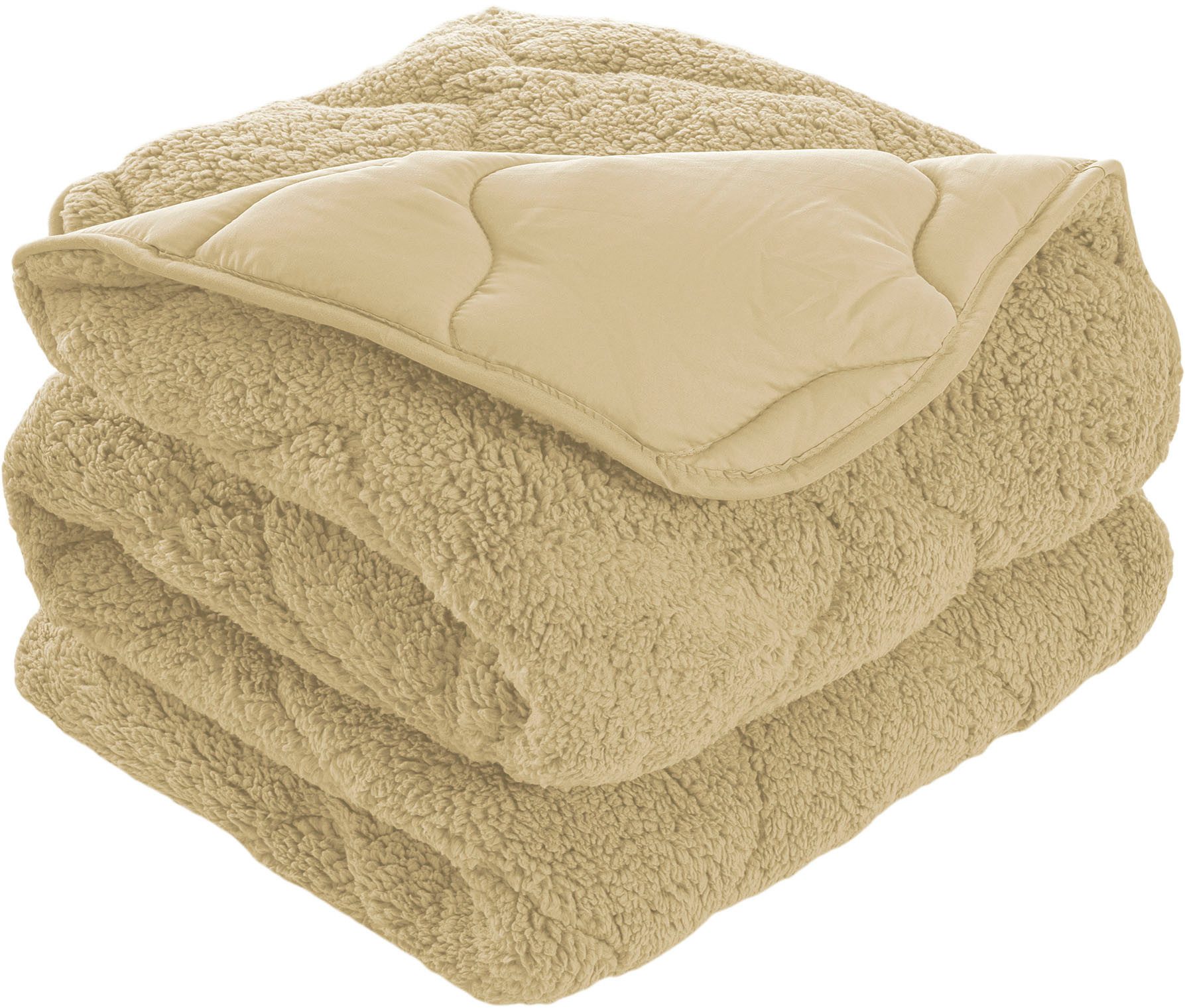 OTTO home Microfaserbettdecke Elvia, Teddy Plüsch Bettdecke, Warme Winter Uni Bettdecke